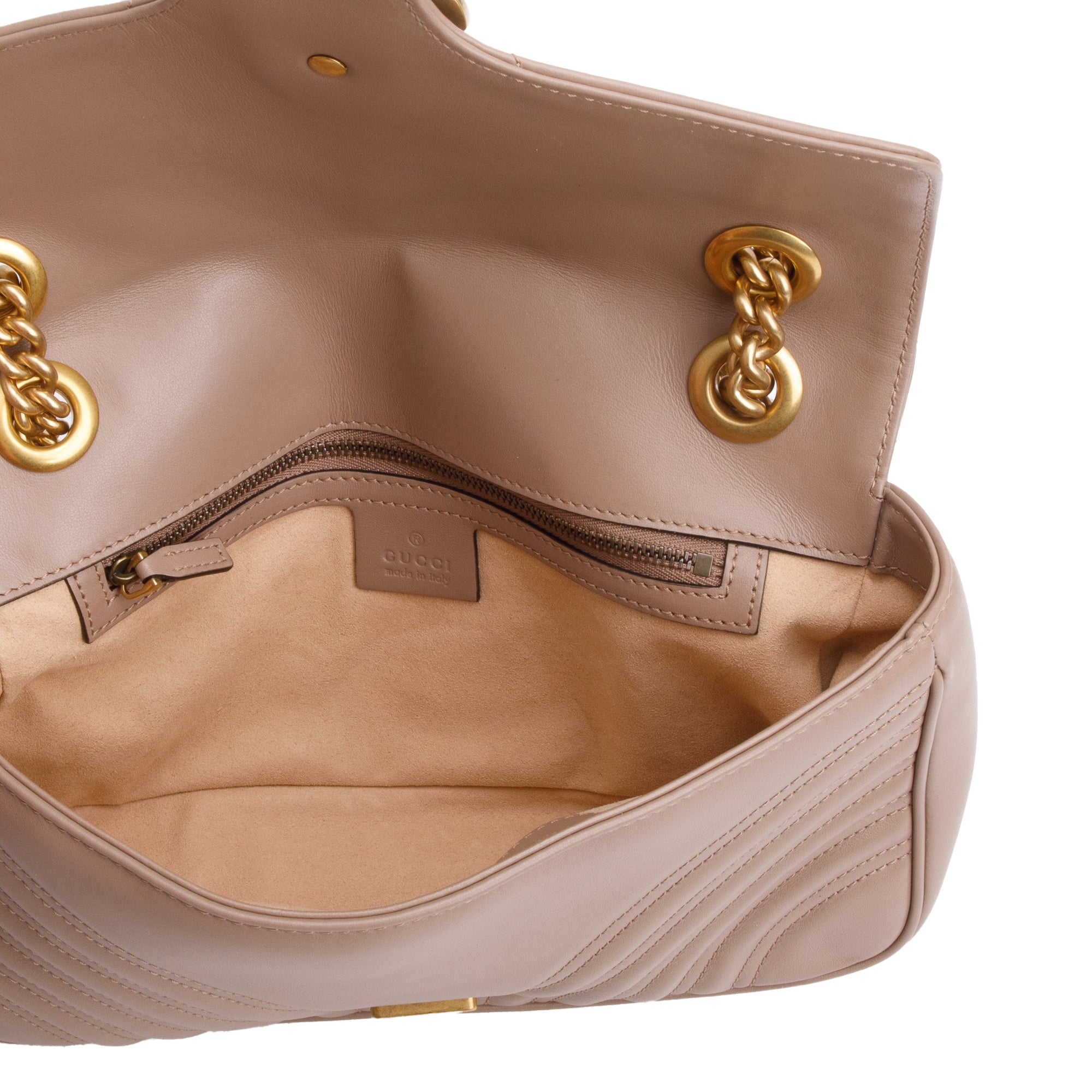 Gucci Beige GG Marmont Matelasse Small Shoulder Bag