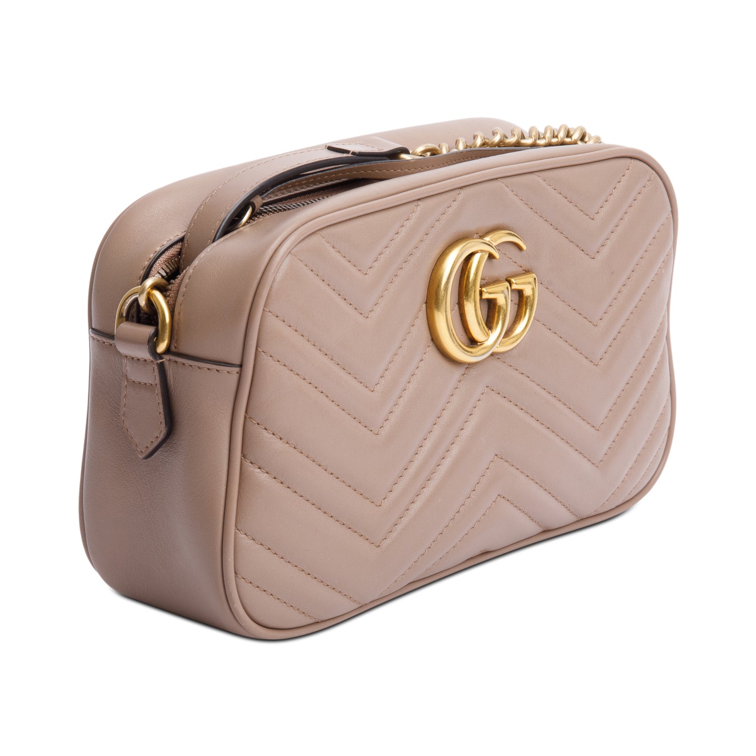 Gucci Beige GG Marmont Matelasse Small Shoulder Bag w/ Box