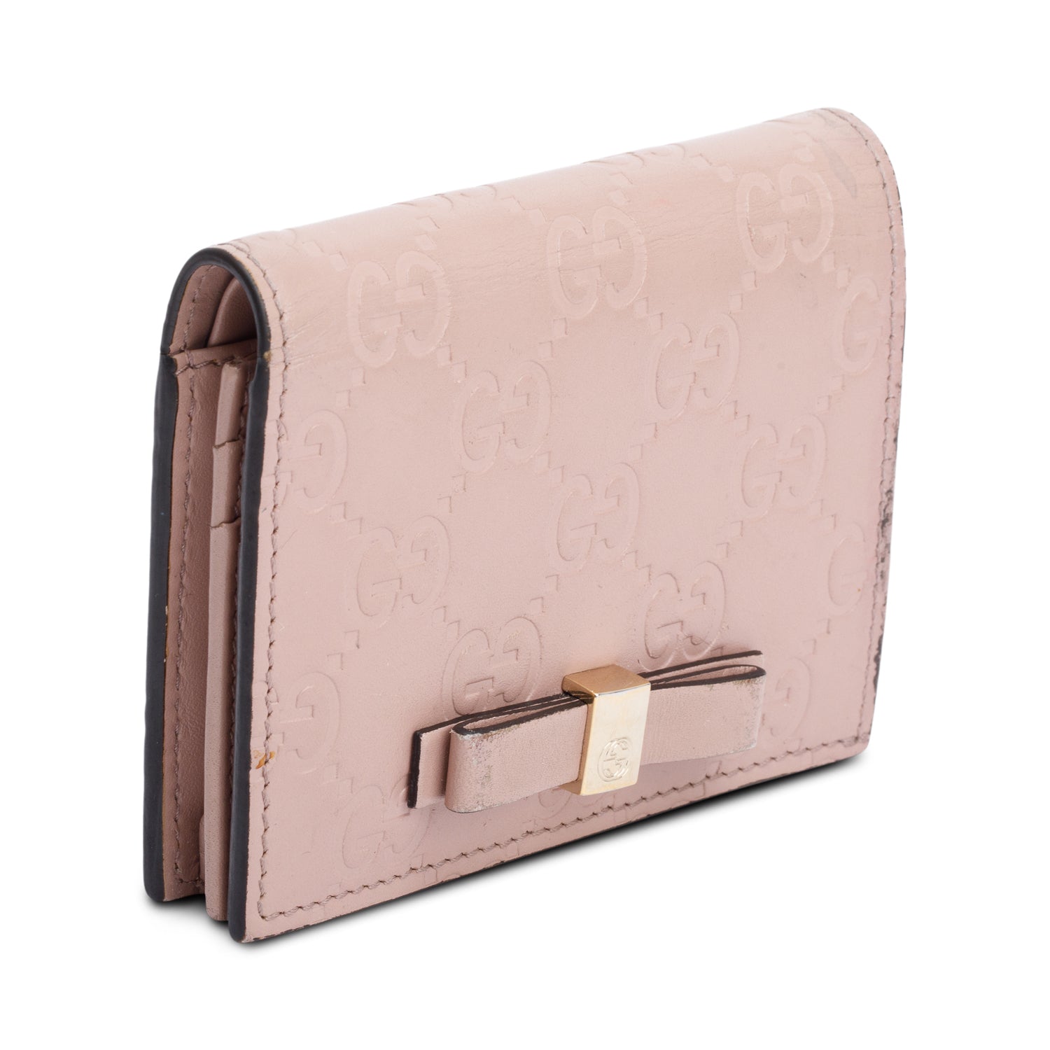 Gucci Beige GG Signature Leather Card Case Wallet