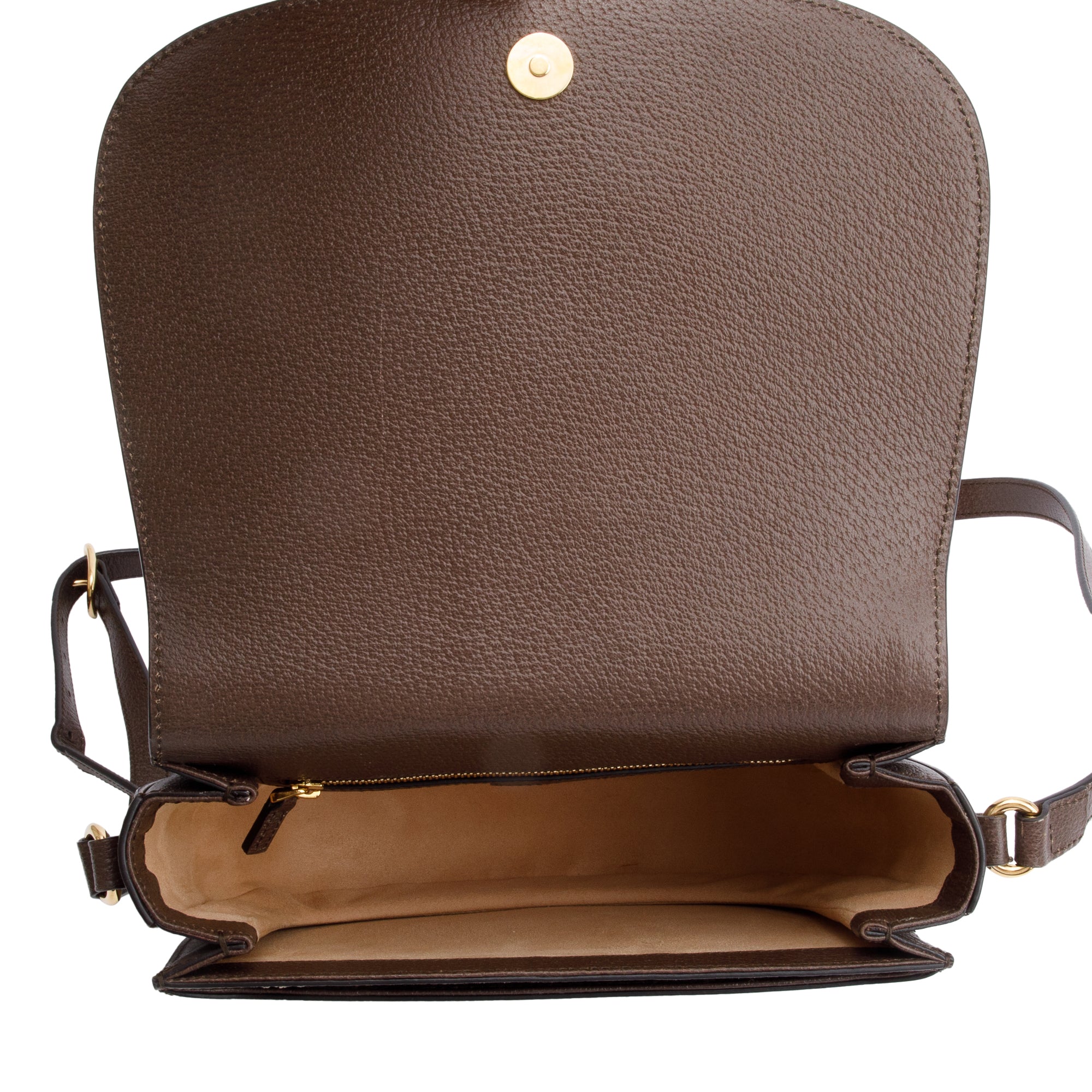 Gucci Beige GG Supreme Web Small Ophidia Flap Messenger Bag w/ Box