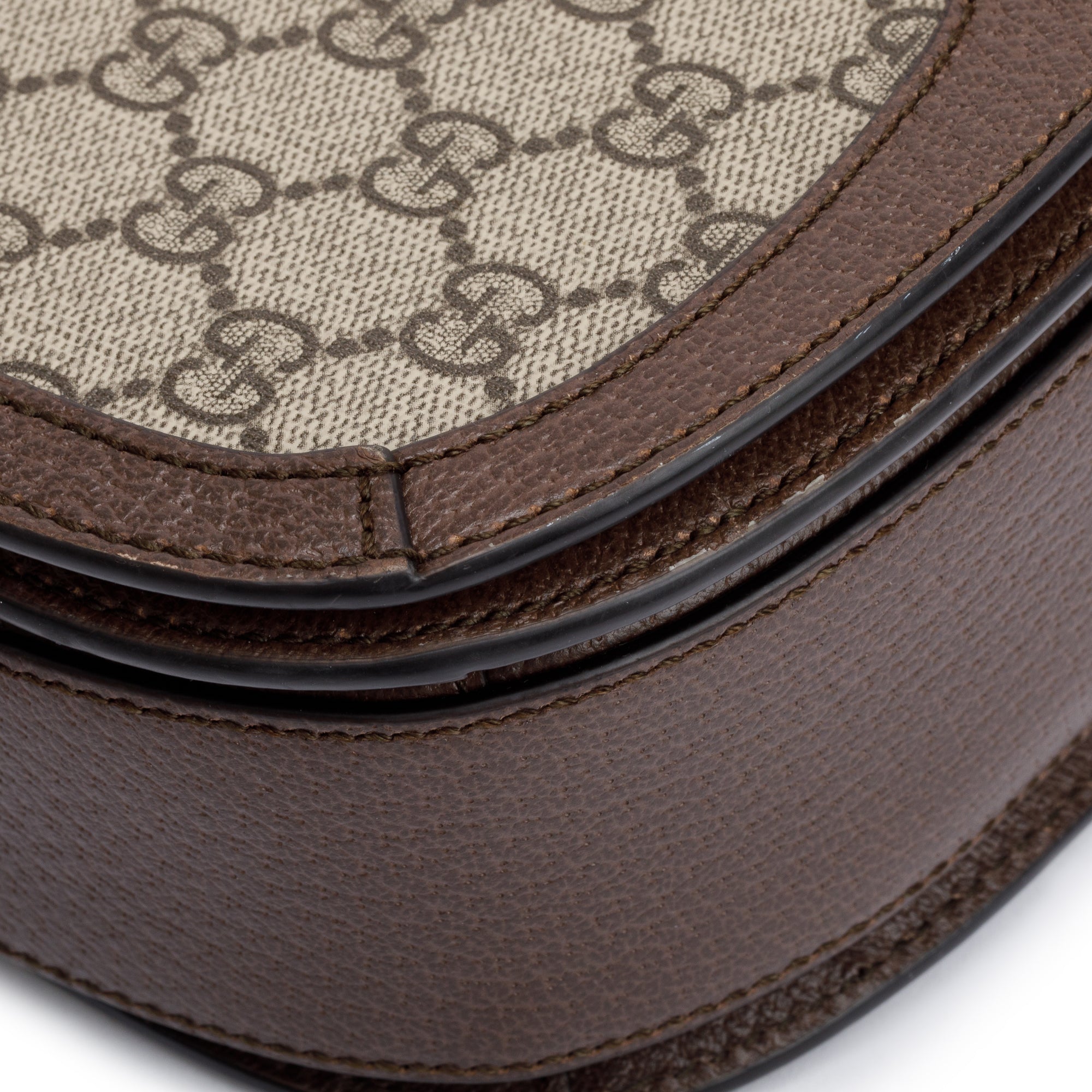 Gucci Beige GG Supreme Web Small Ophidia Flap Messenger Bag w/ Box