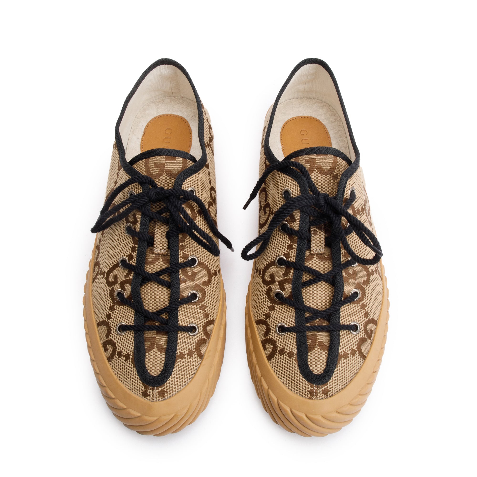 Gucci Beige Maxi GG Canvas Low Sneakers, Size 11 w/ Box