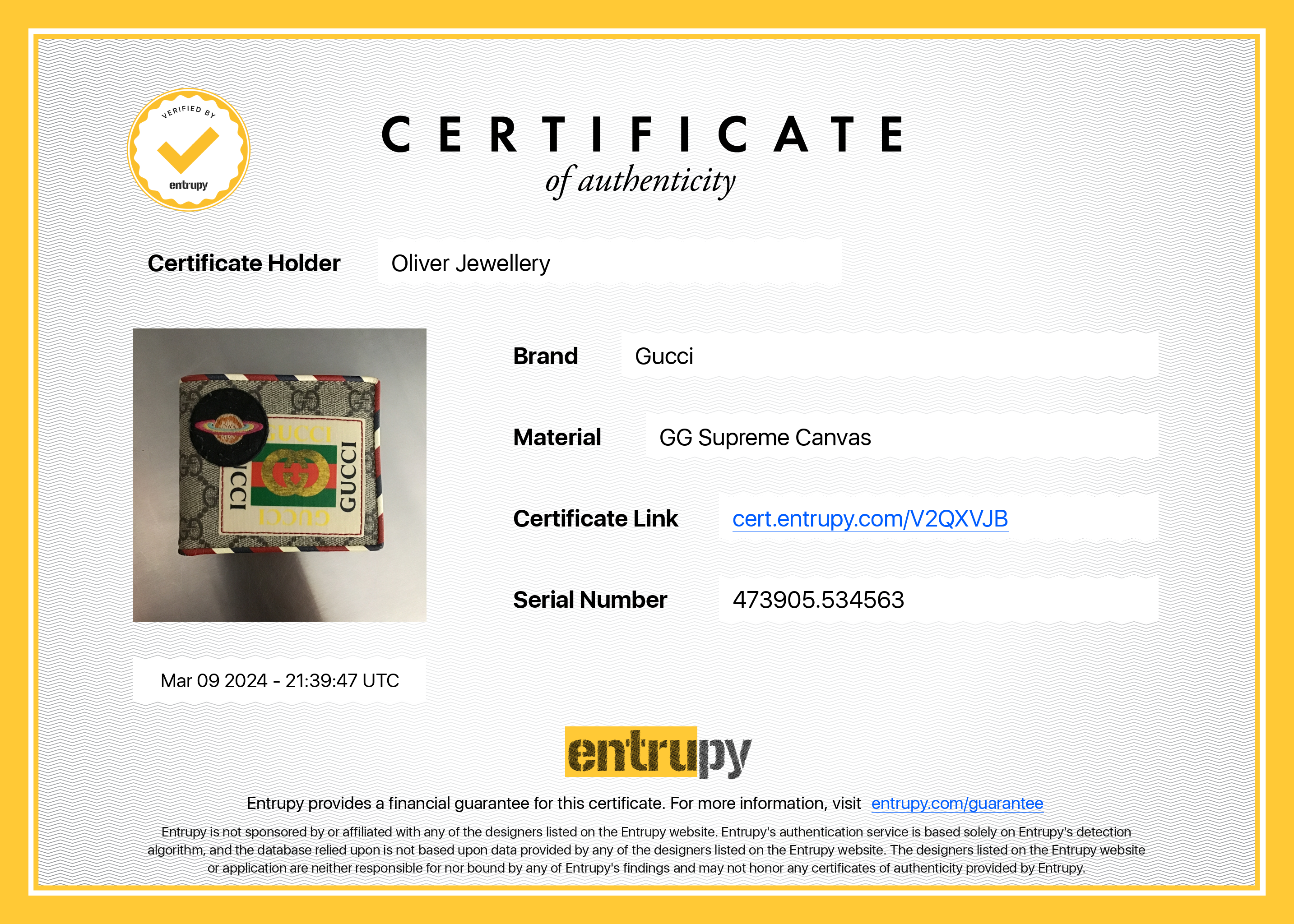 Gucci Beige & Multicolour Courrier GG Supreme Bifold Wallet