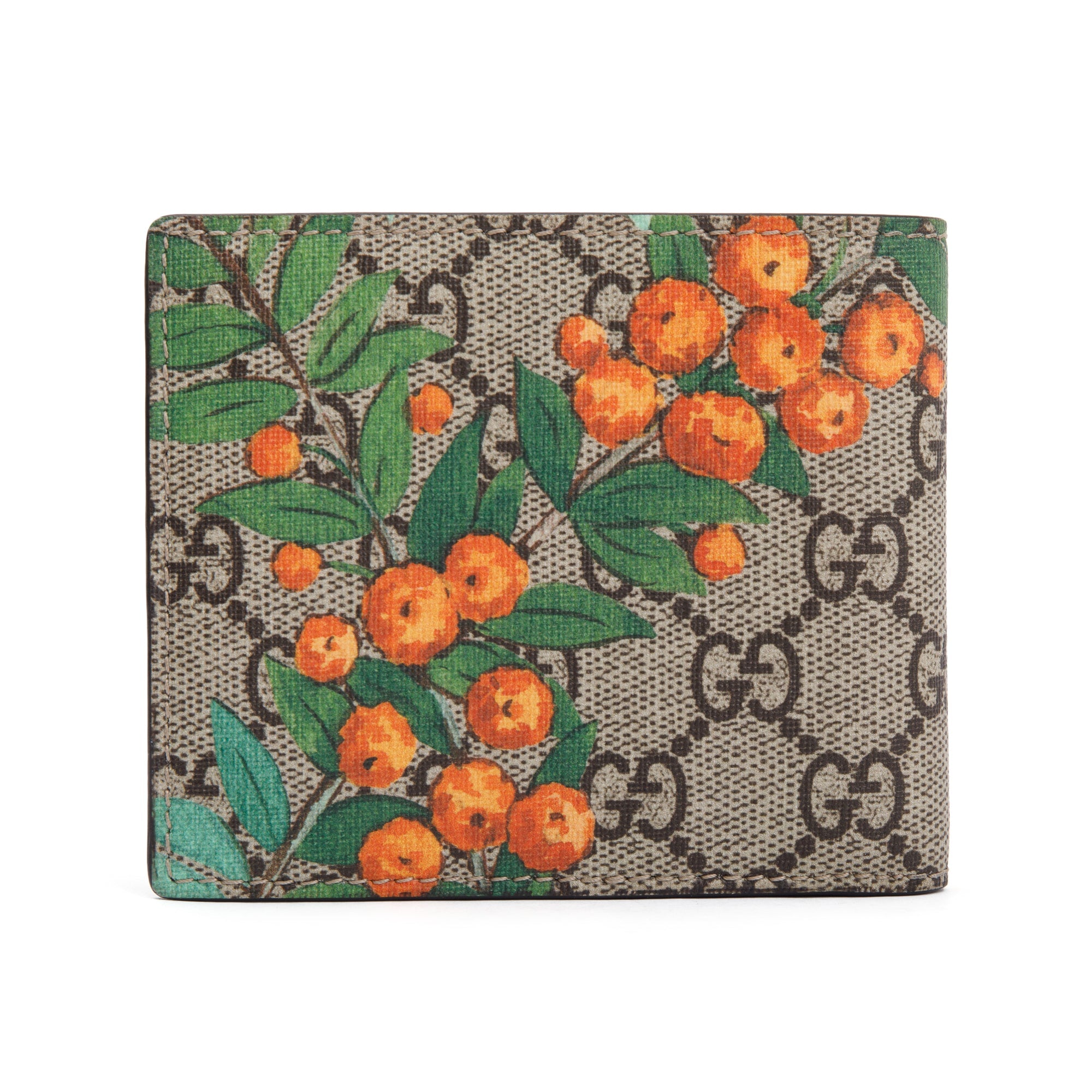 Gucci Beige & Multicolour GG Supreme Tian Bifold Wallet w/ Box