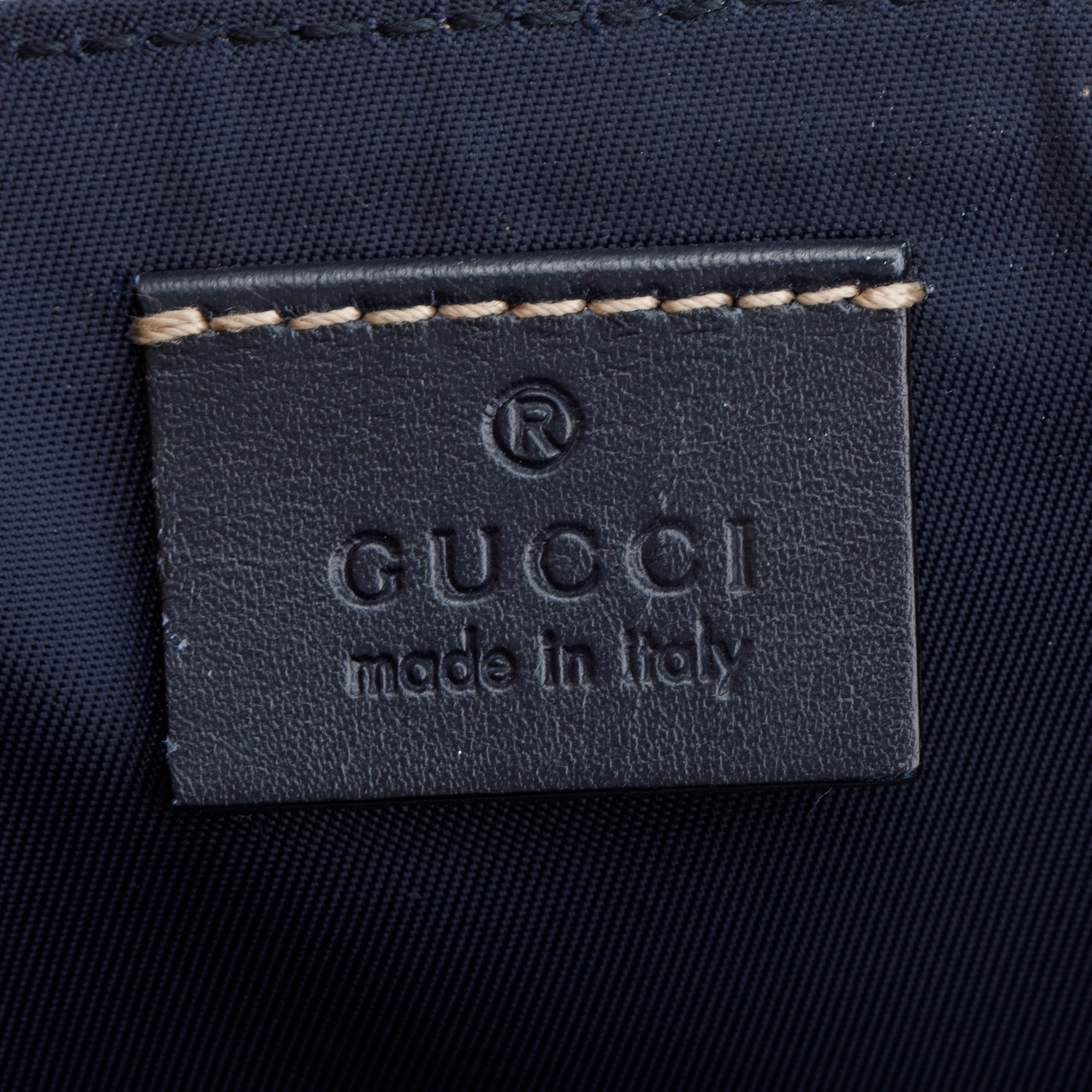 Gucci Beige & Navy GG Plus Diaper Bag