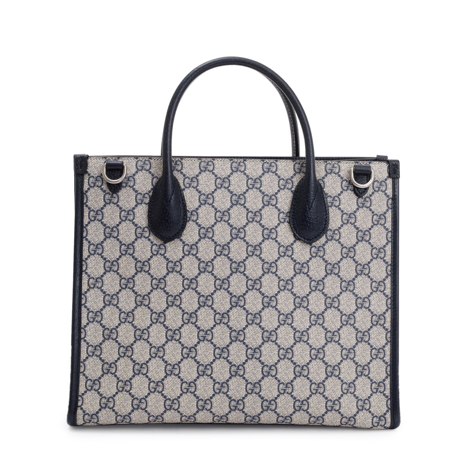 Gucci Beige & Navy GG Supreme Small Tote