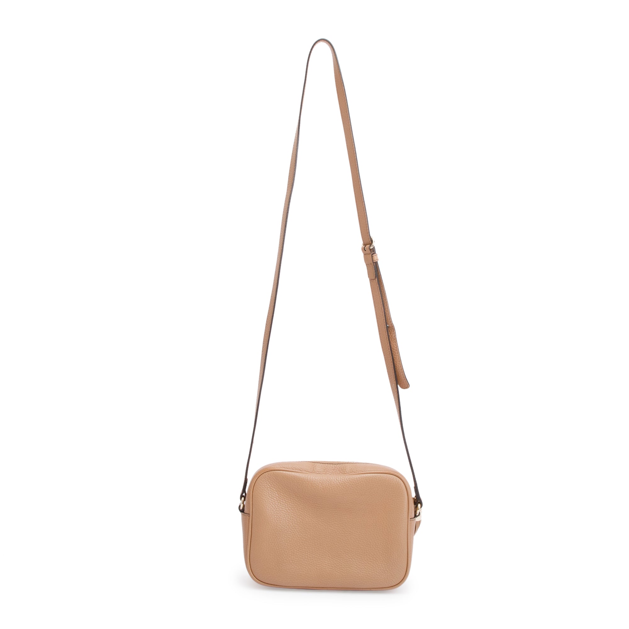 Gucci Beige Pebbled Calfskin Leather Small Soho Disco Bag w/ Box