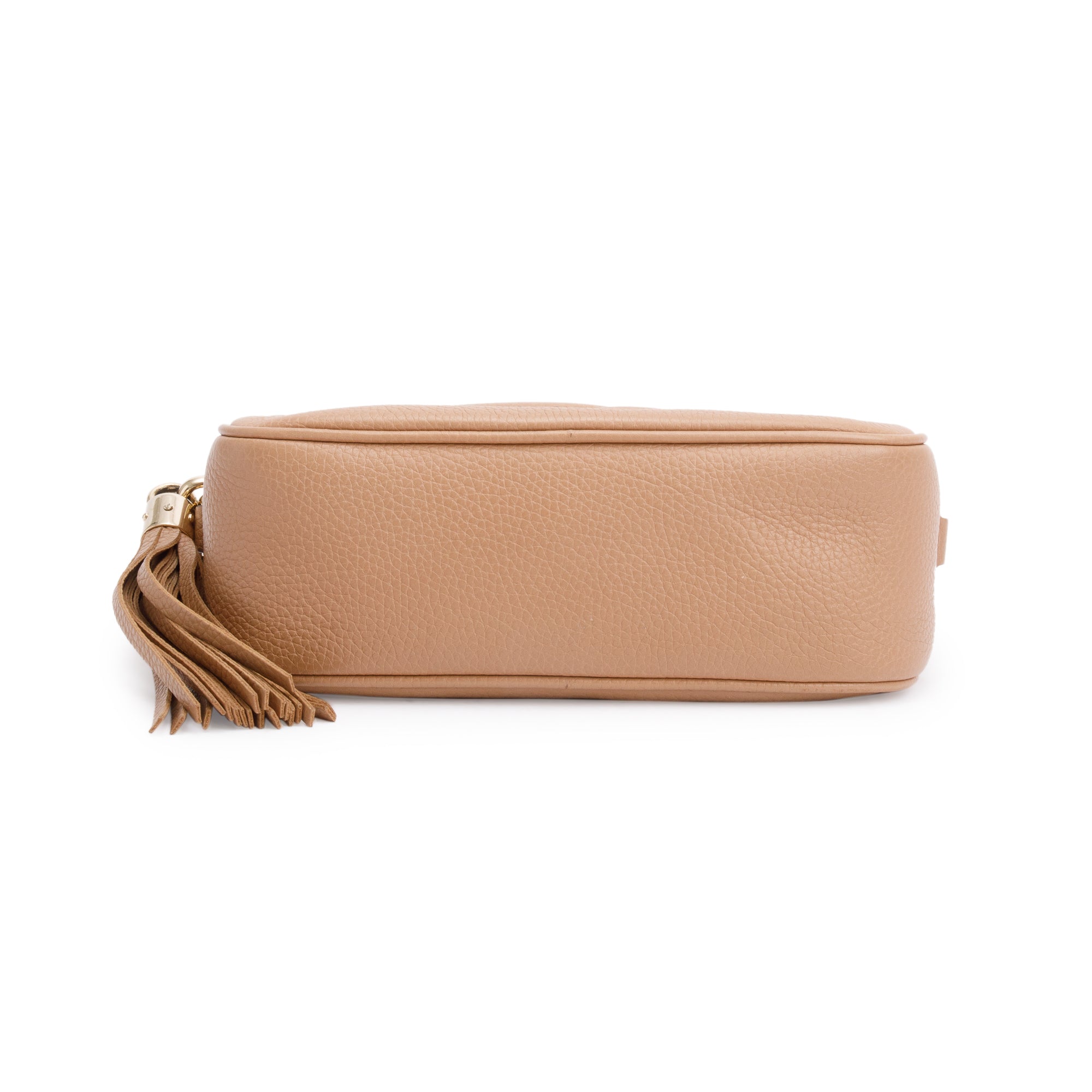 Gucci Beige Pebbled Calfskin Leather Small Soho Disco Bag w/ Box