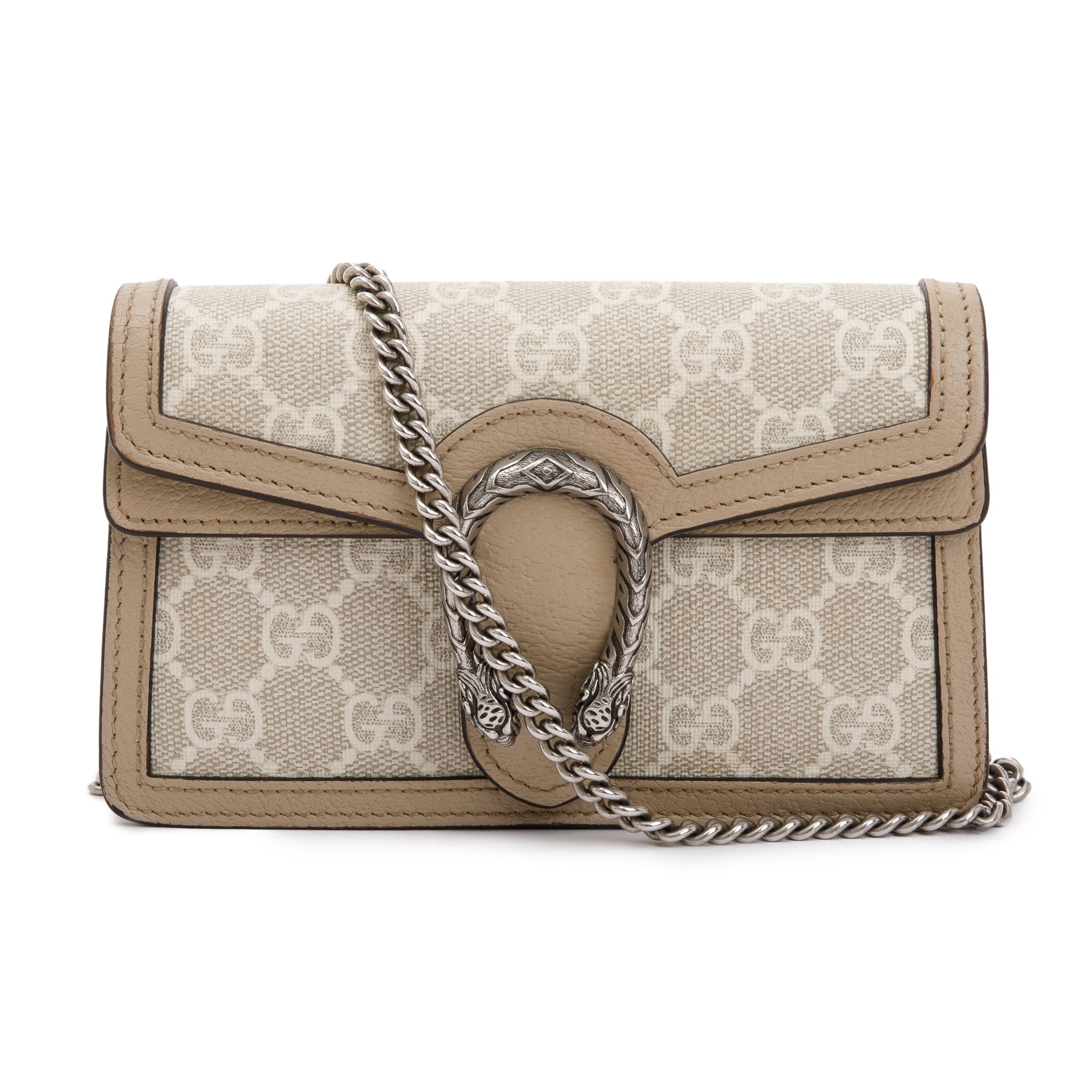 Gucci Beige & White GG Supreme Dionysus Super Mini Bag w/ Box