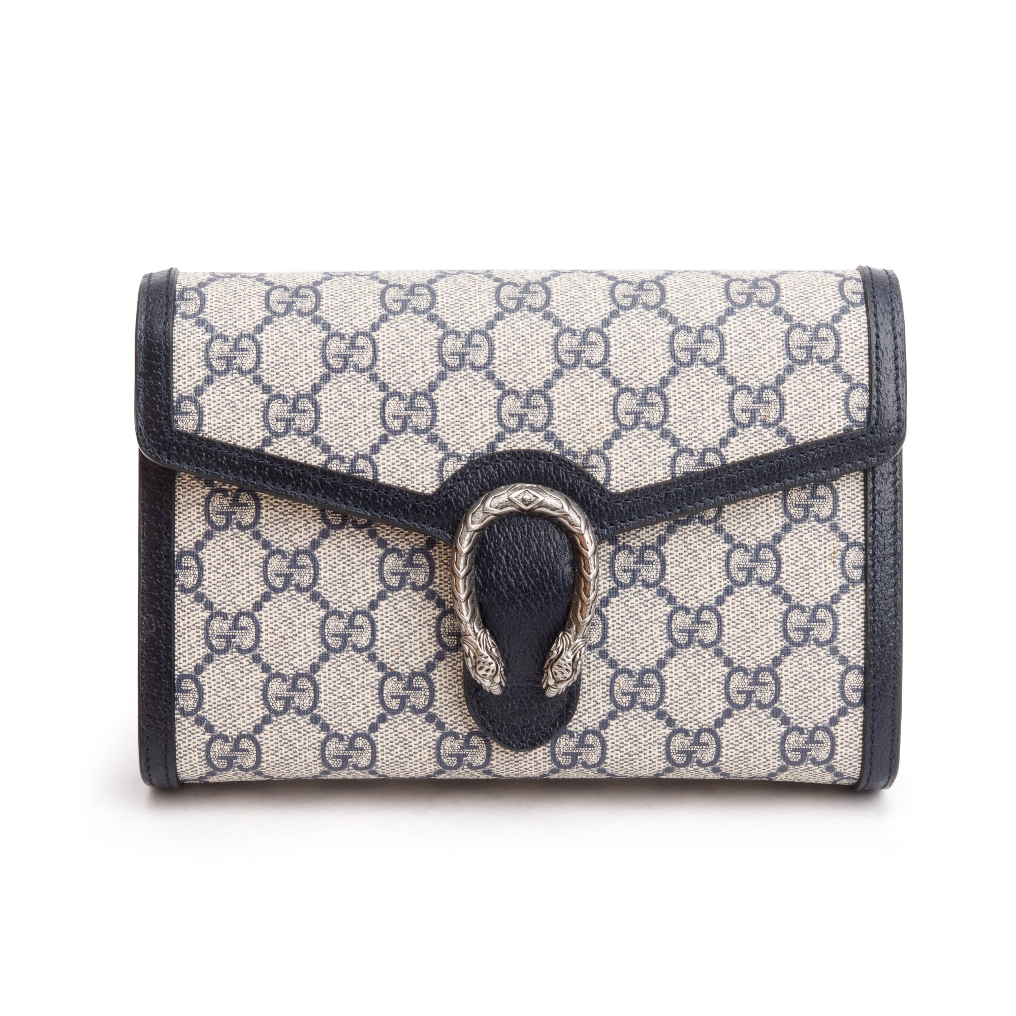 Gucci Beige/Blue Dionysus GG Supreme Wallet on Chain w/ Box