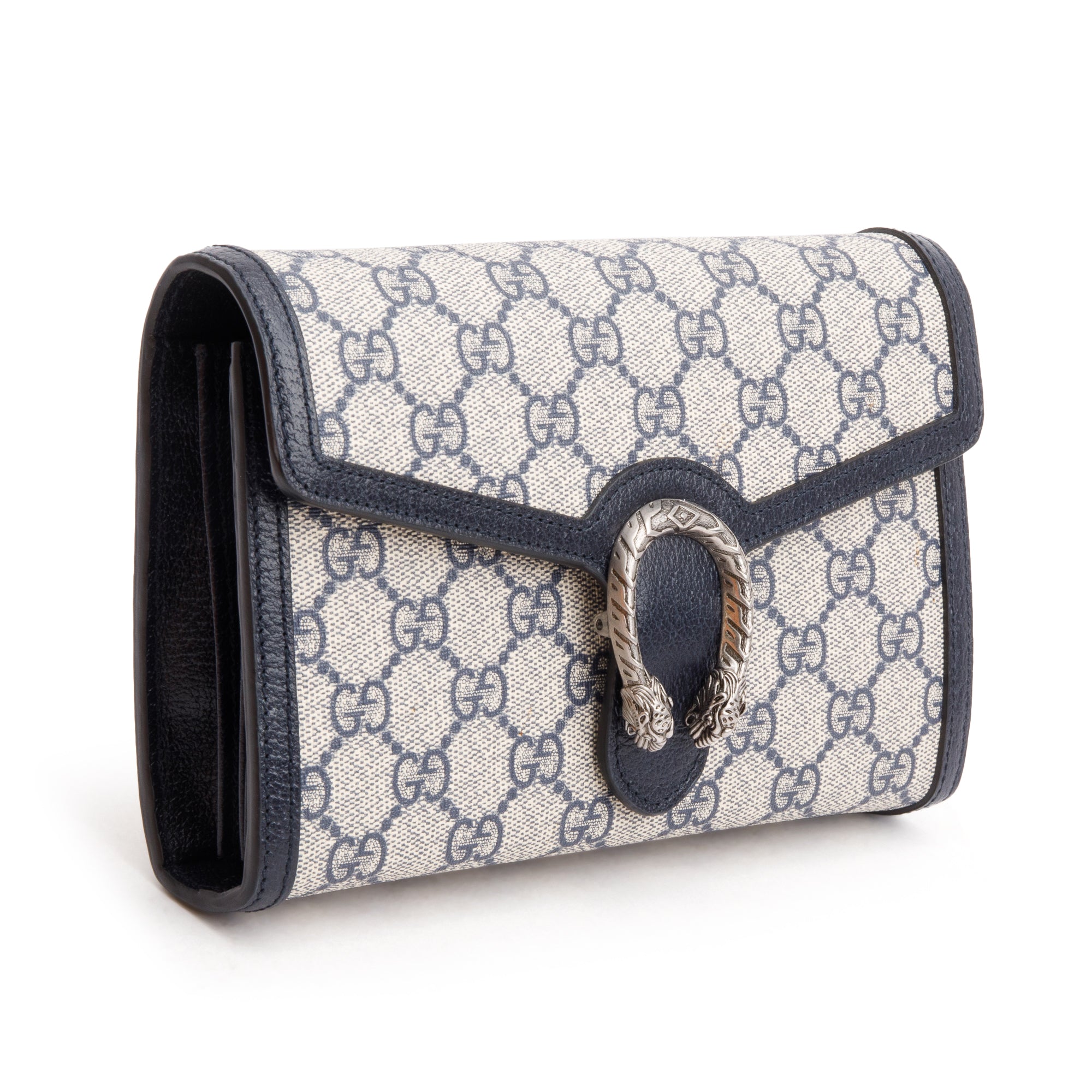 Gucci Beige/Blue Dionysus GG Supreme Wallet on Chain w/ Box