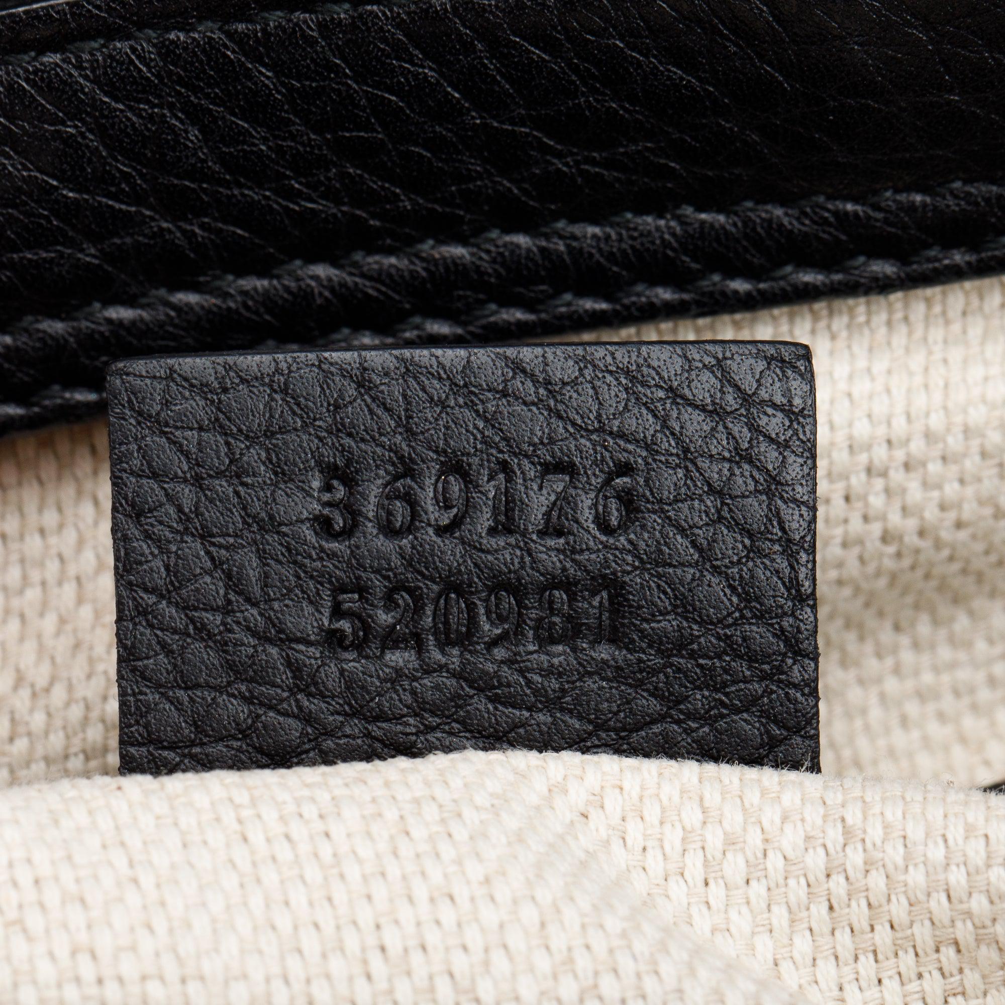 Gucci Black Calfksin Leather Small Soho Cellarius Tote w/ Strap