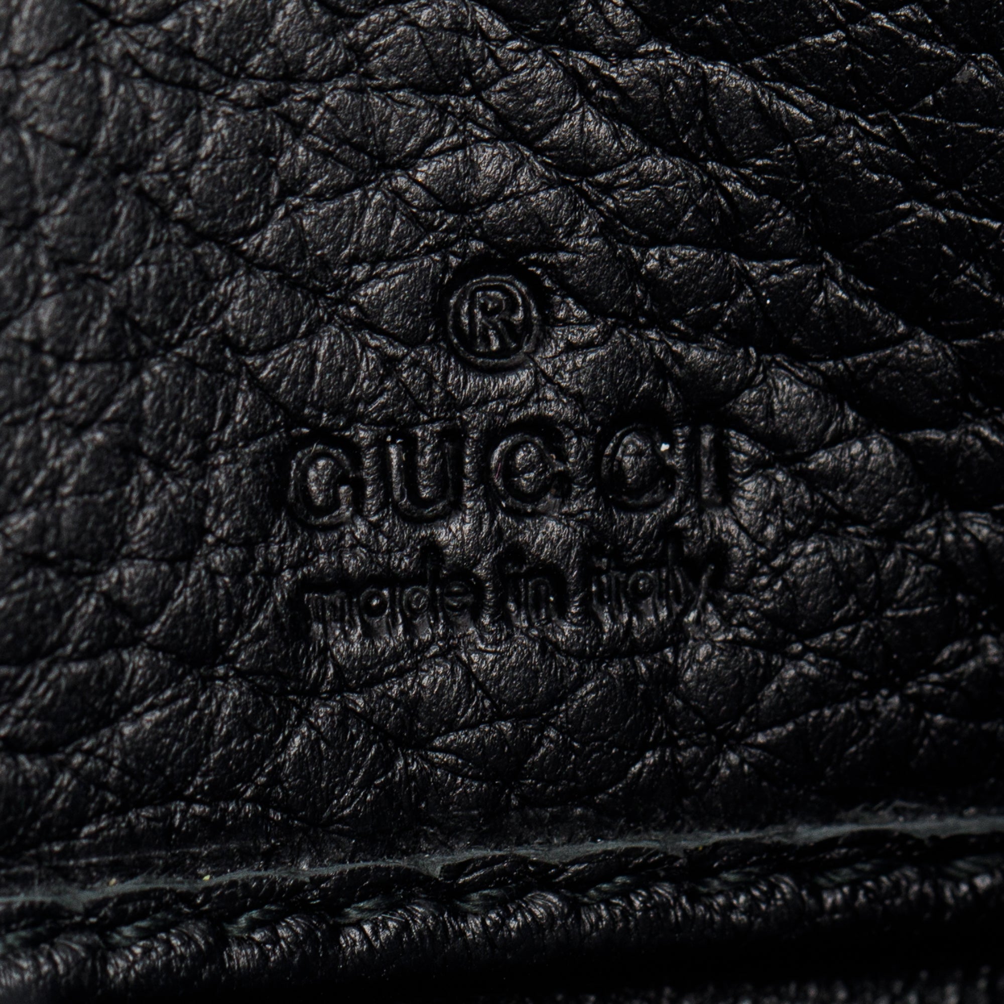Gucci Black Calfskin Leather Bamboo Flap Continental Wallet