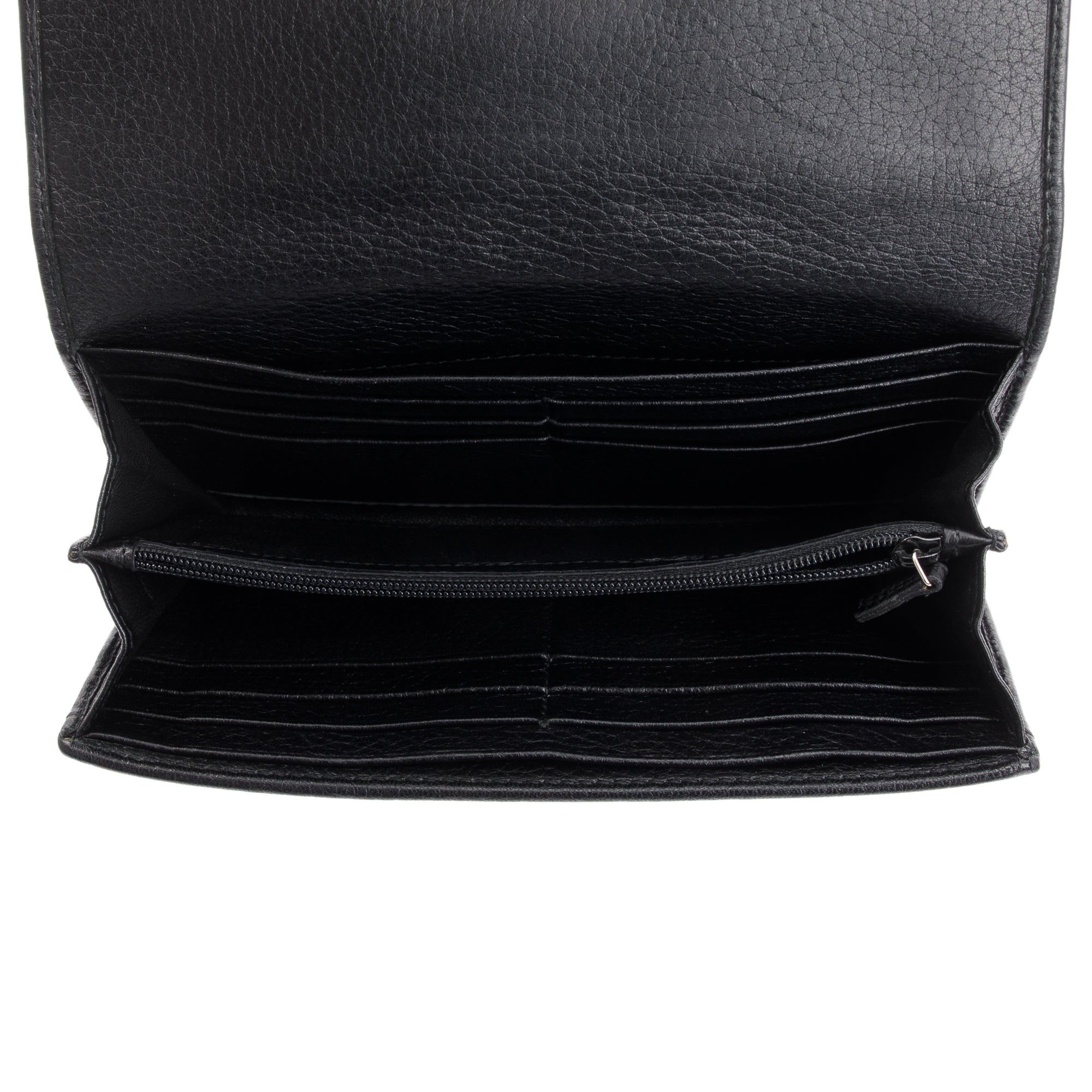 Gucci Black Calfskin Leather Bamboo Flap Continental Wallet