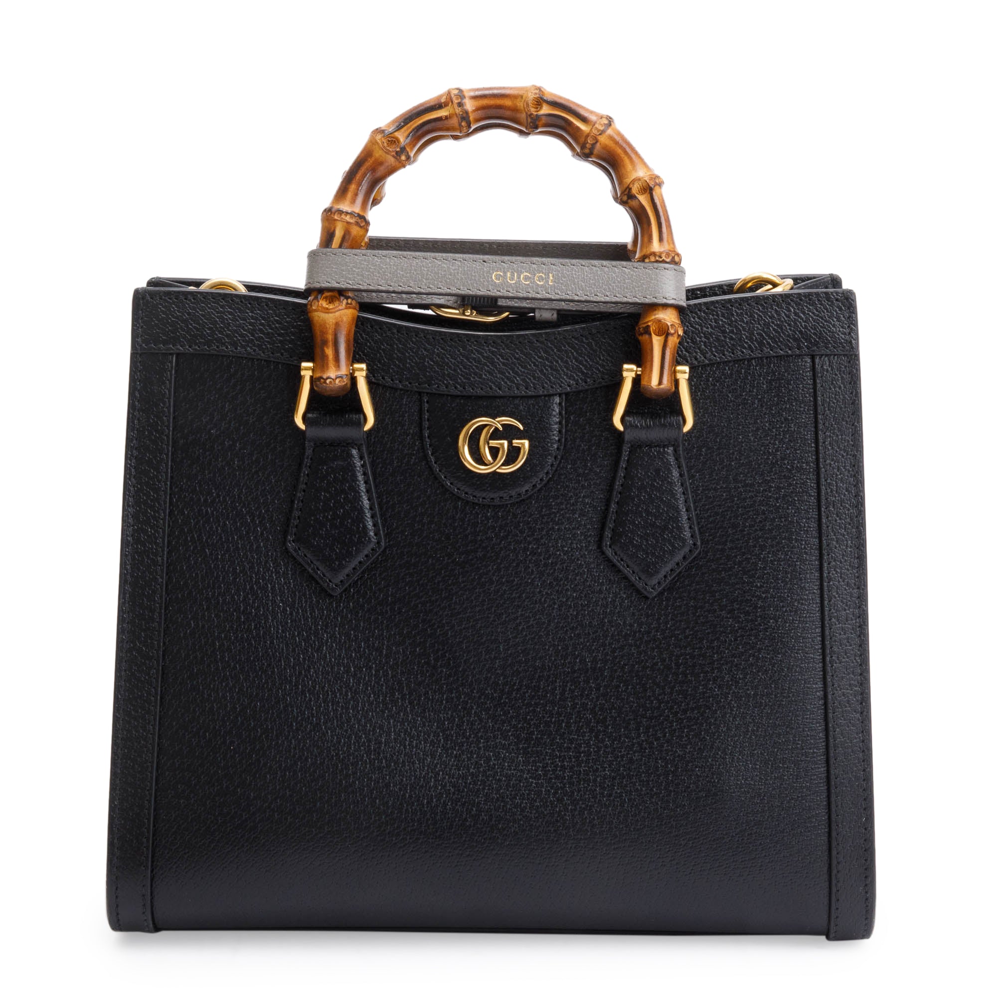 Gucci Black Calfskin Leather Diana Small Tote Bag w/ Straps & Box