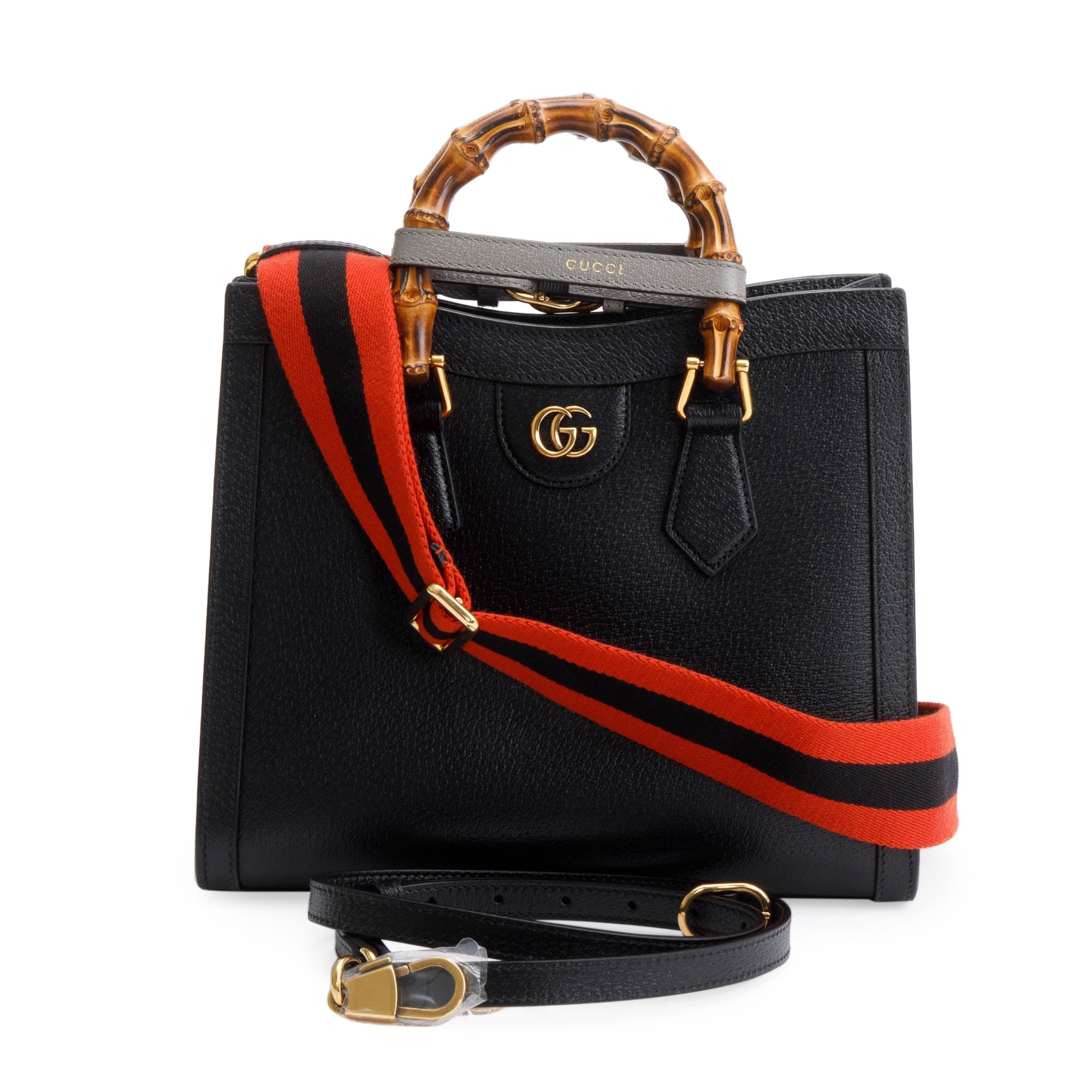 Gucci Black Calfskin Leather Diana Small Tote Bag w/ Straps & Box