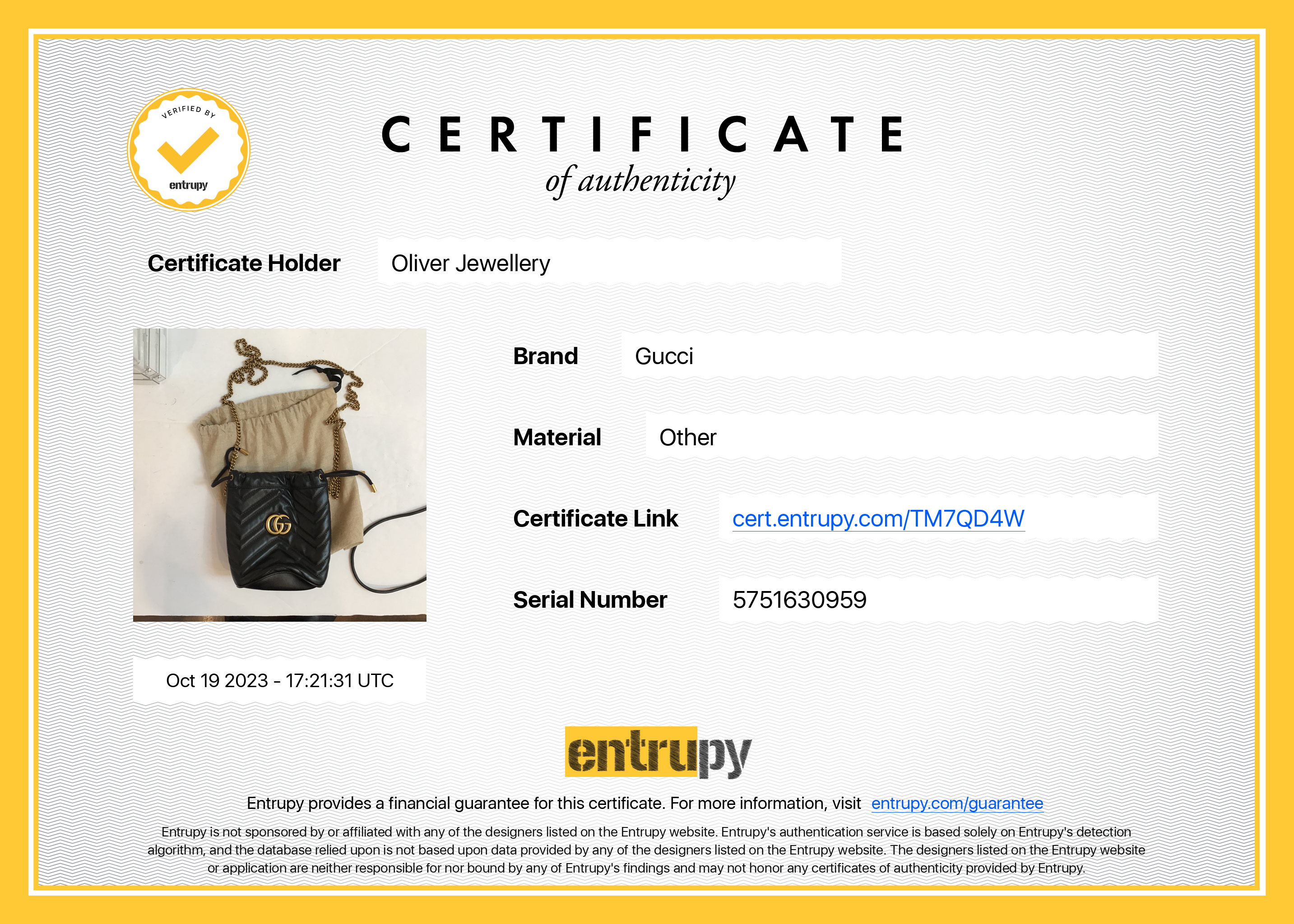 Gucci Black Calfskin Leather GG Marmont Mini Bucket Bag