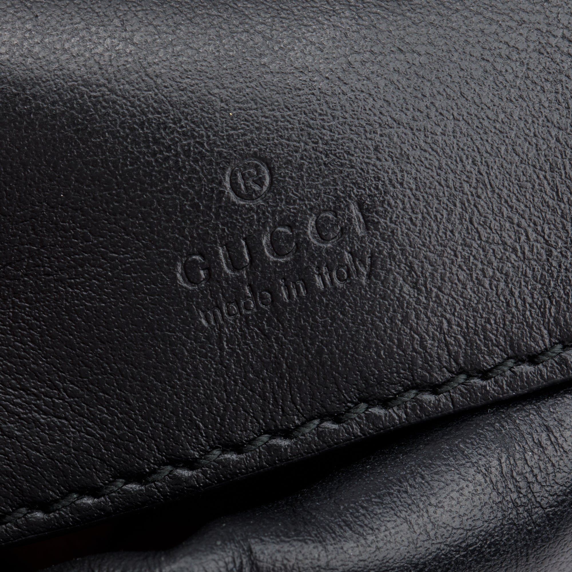 Gucci Black Calfskin Leather GG Marmont Mini Bucket Bag w/ Receipt