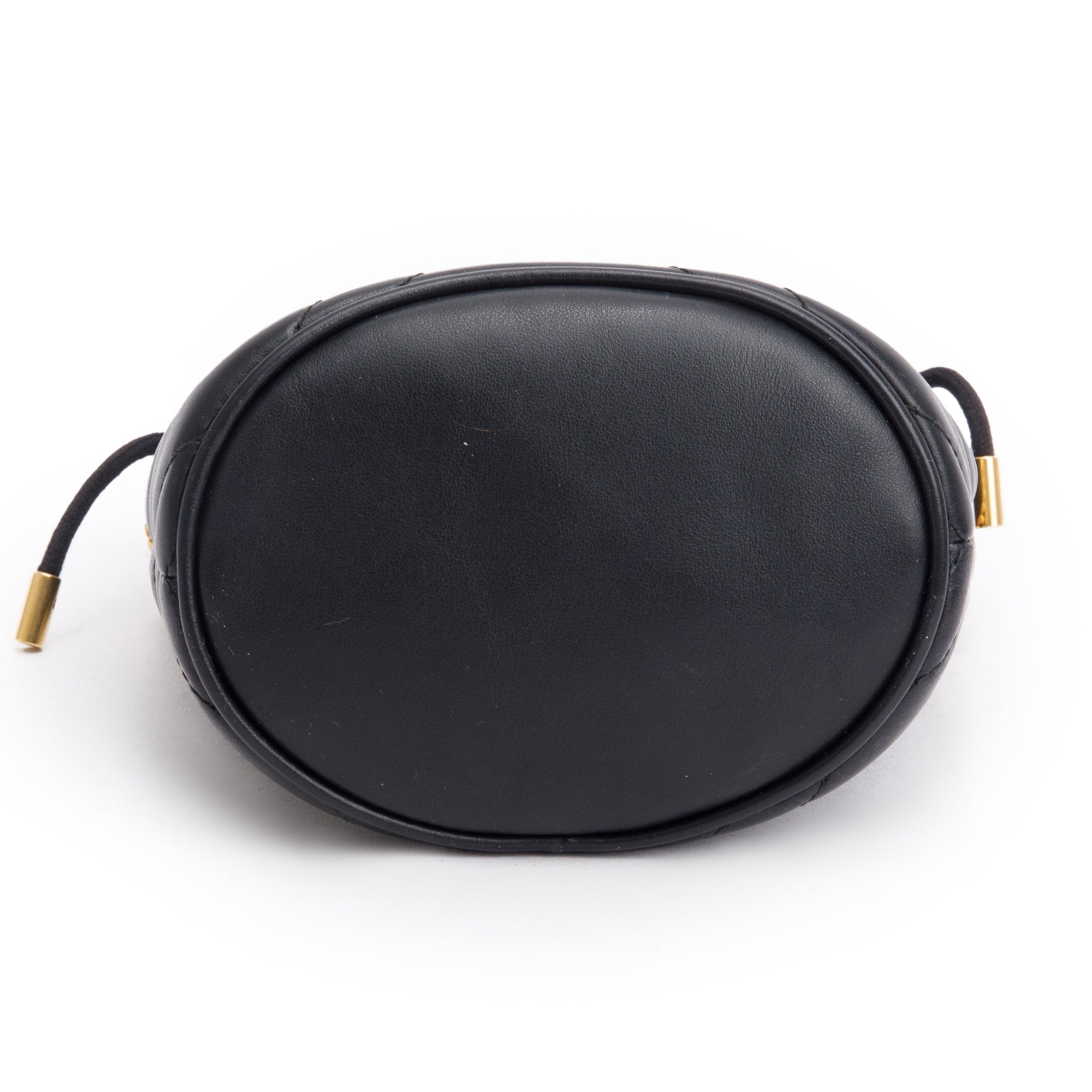 Gucci Black Calfskin Leather GG Marmont Mini Bucket Bag w/ Receipt