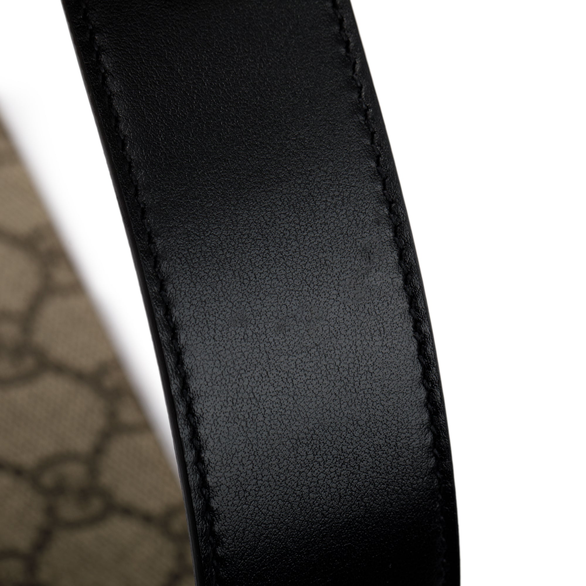 Gucci Black Calfskin Leather GG Supreme Reversible GG Marmont Belt, 85 24