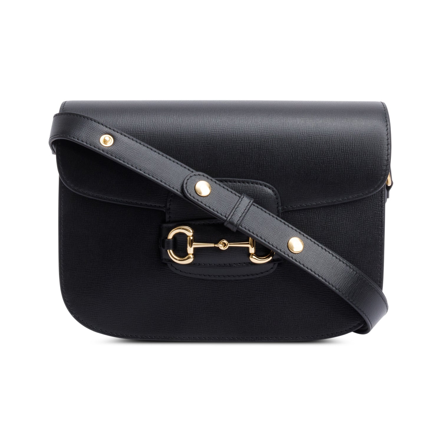 Gucci Black Calfskin Leather Horsebit 1955 Small Shoulder Bag