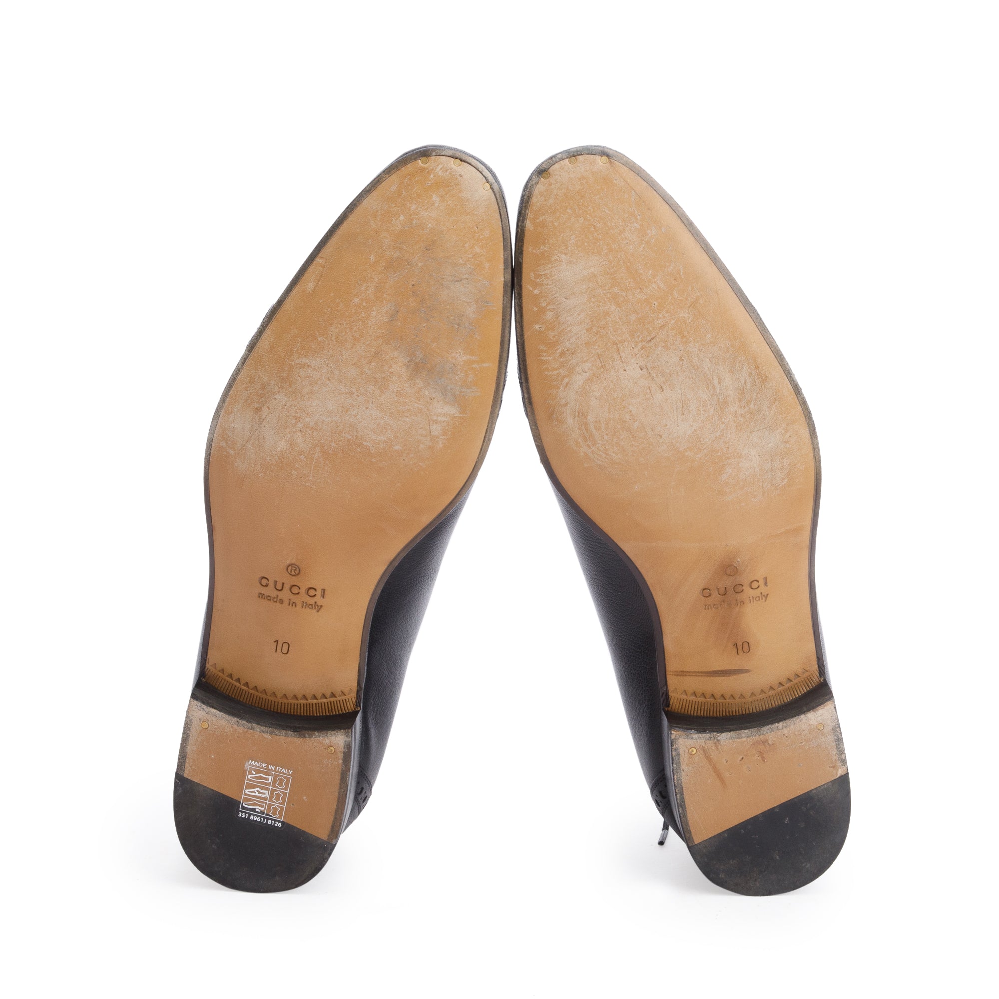 Gucci Black Calfskin Leather Horsebit Accent Lace-Up Shoe, Size 10 w/ Box