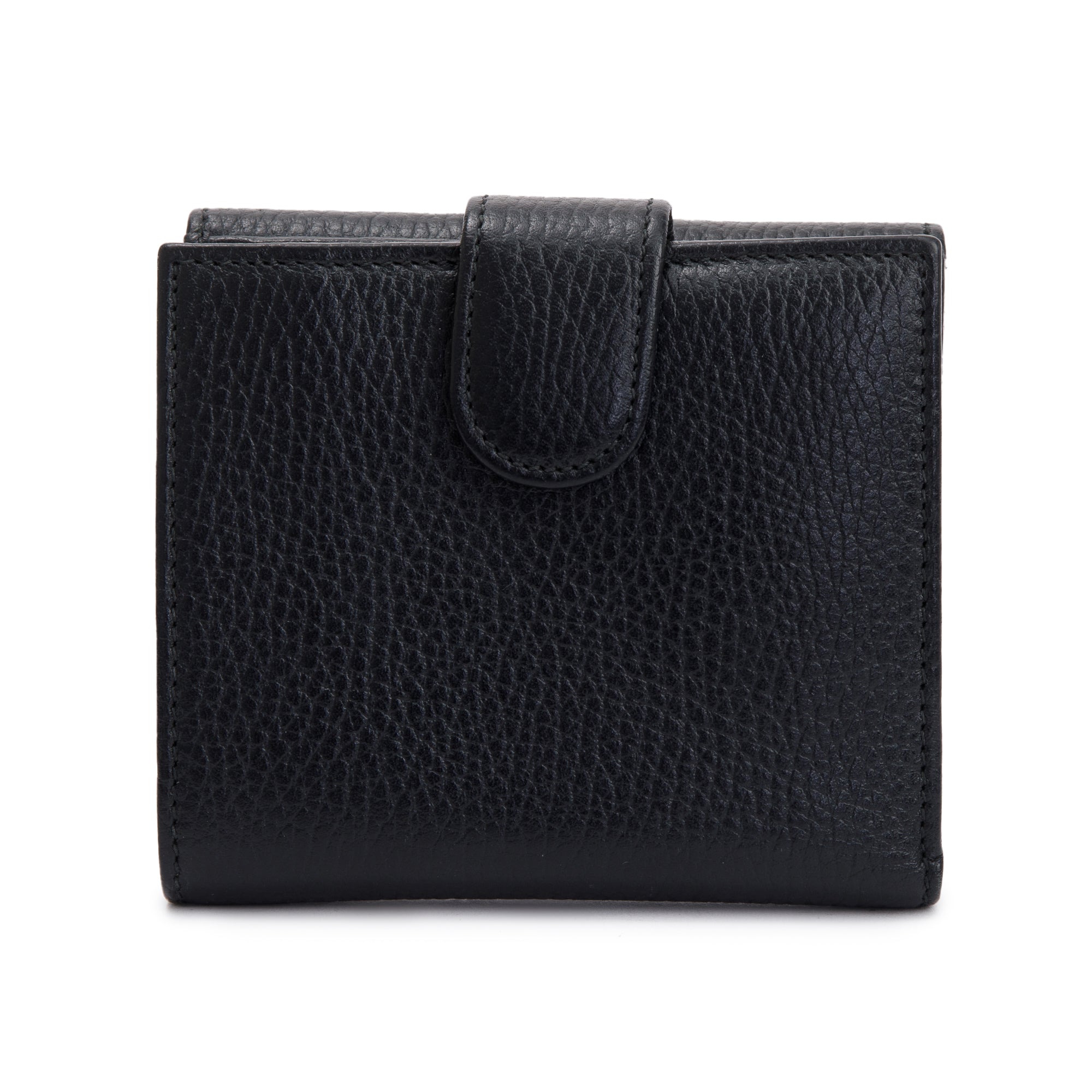 Gucci Black Calfskin Leather Interlocking G Logo Dollar French Wallet w/ Box