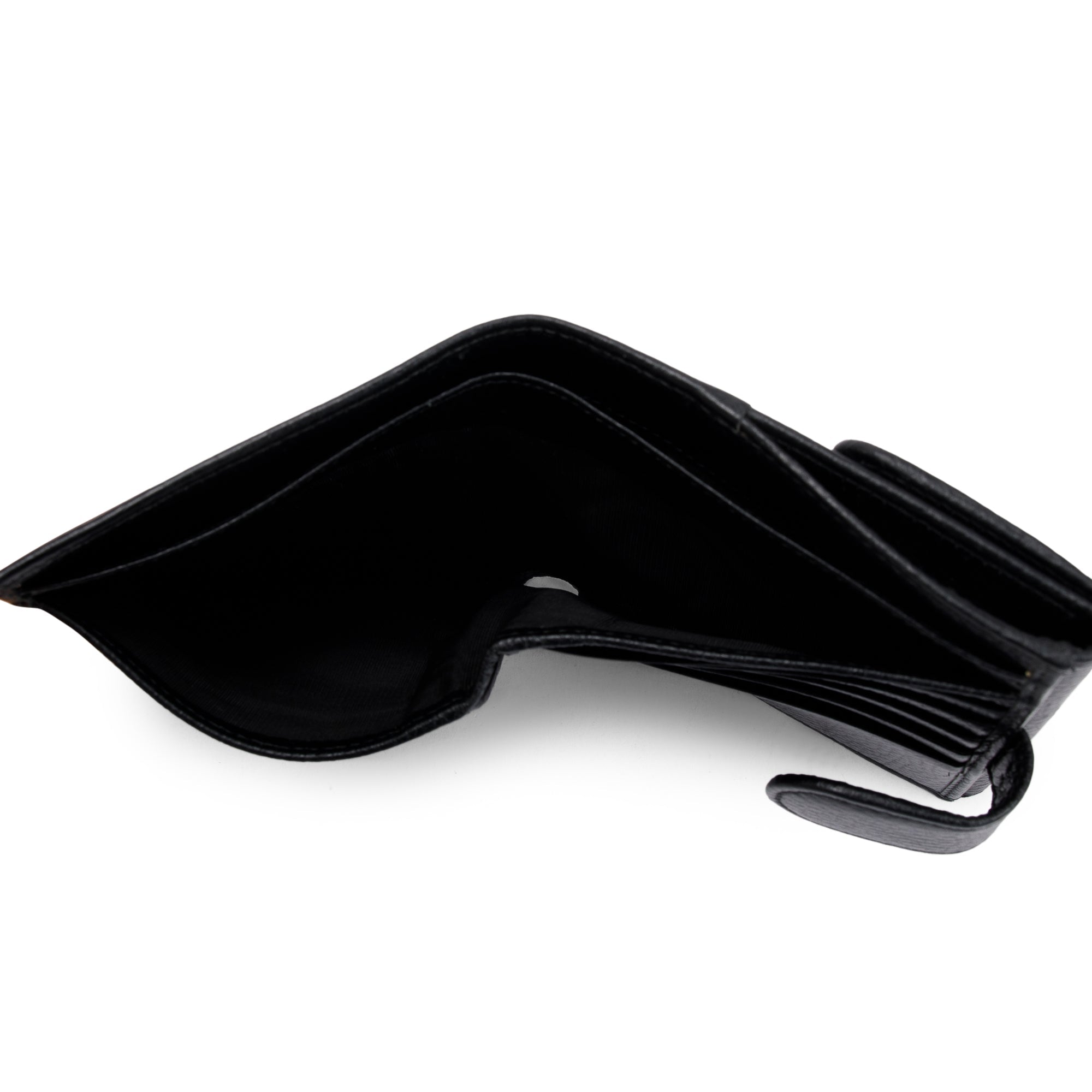 Gucci Black Calfskin Leather Interlocking G Logo Dollar French Wallet w/ Box