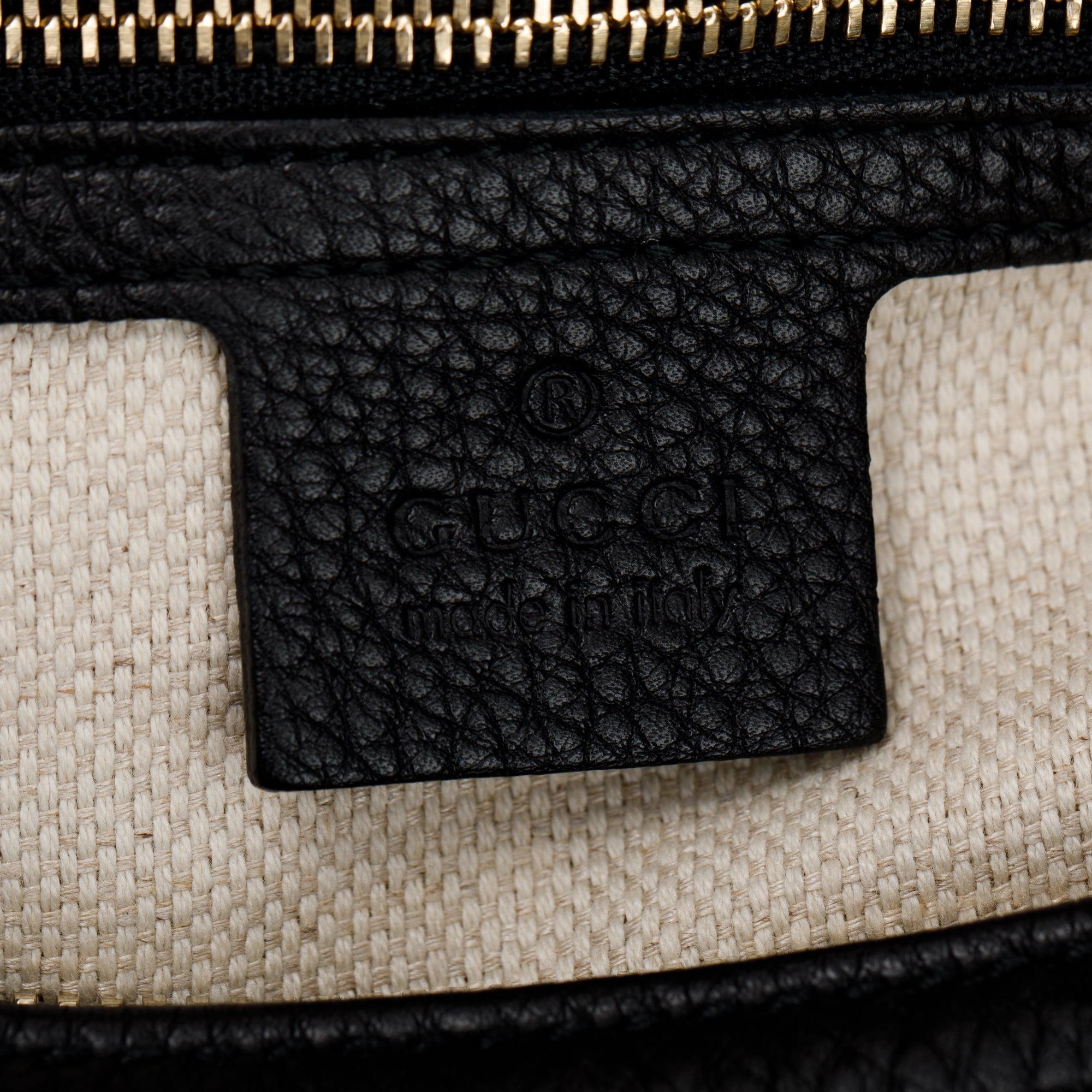 Gucci Black Calfskin Leather Large Soho Hobo Bag