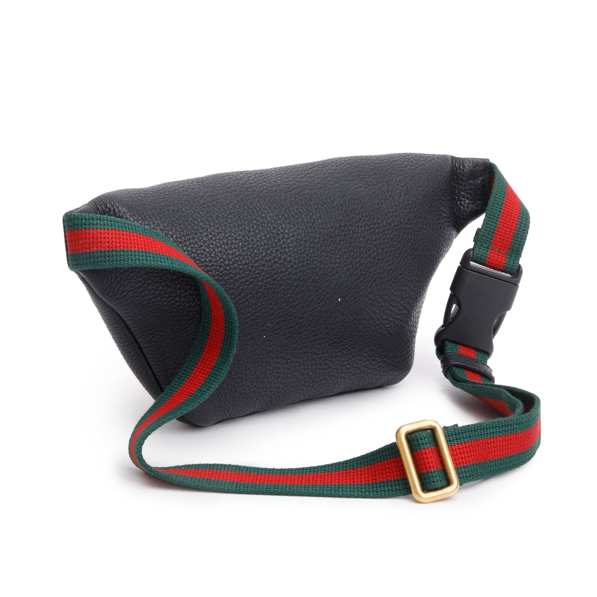 Gucci Black Calfskin Leather Logo Print Small Belt Bag