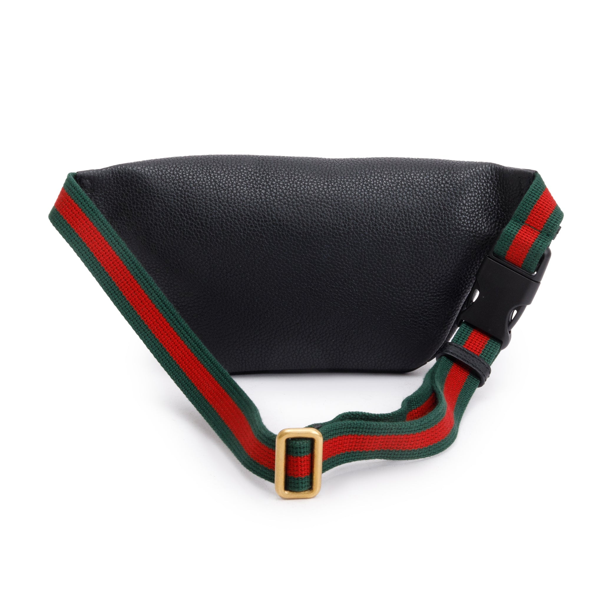 Gucci Black Calfskin Leather Logo Print Small Belt Bag w/ Box