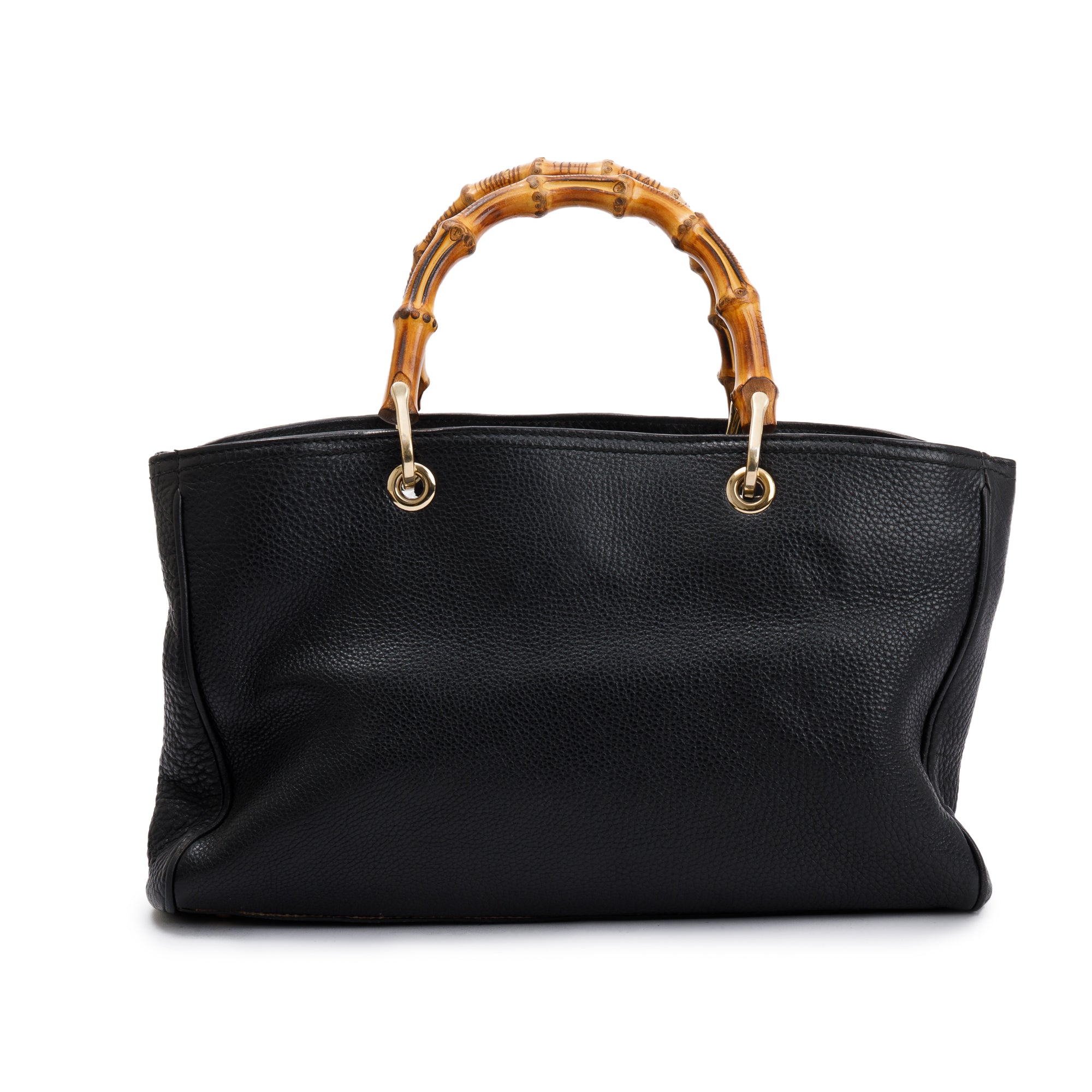 Gucci Black Calfskin Leather Medium Bamboo Shopper Tote W/O Strap