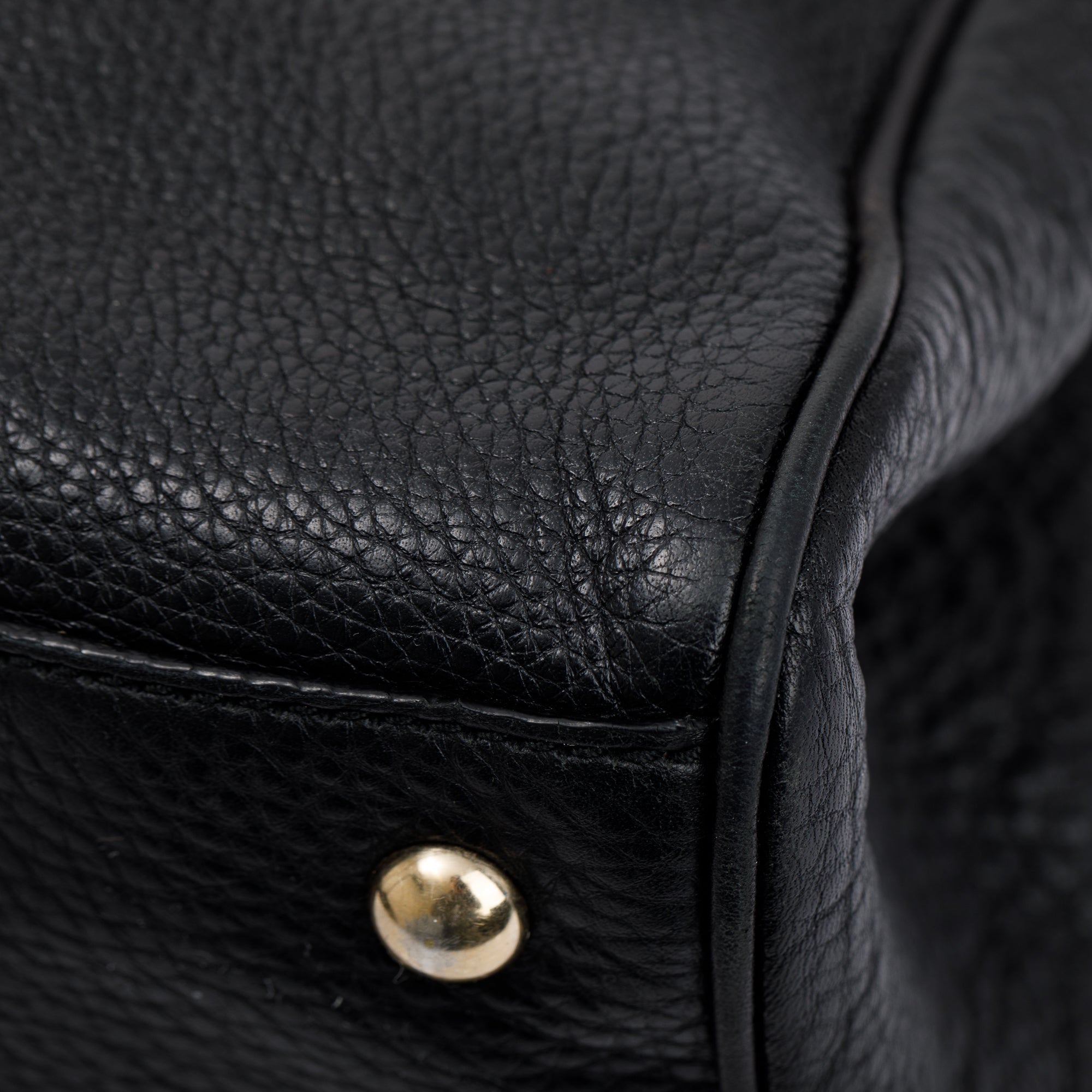 Gucci Black Calfskin Leather Medium Bamboo Shopper Tote W/O Strap