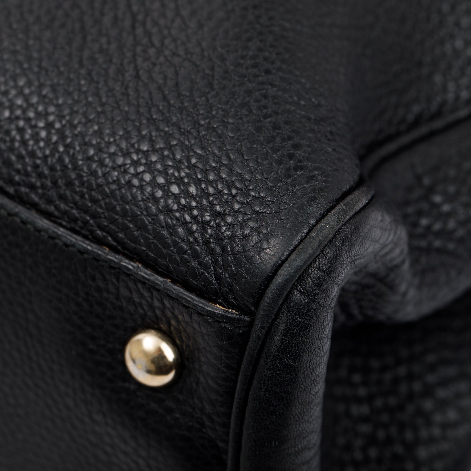 Gucci Black Calfskin Leather Medium Bamboo Shopper Tote W/O Strap