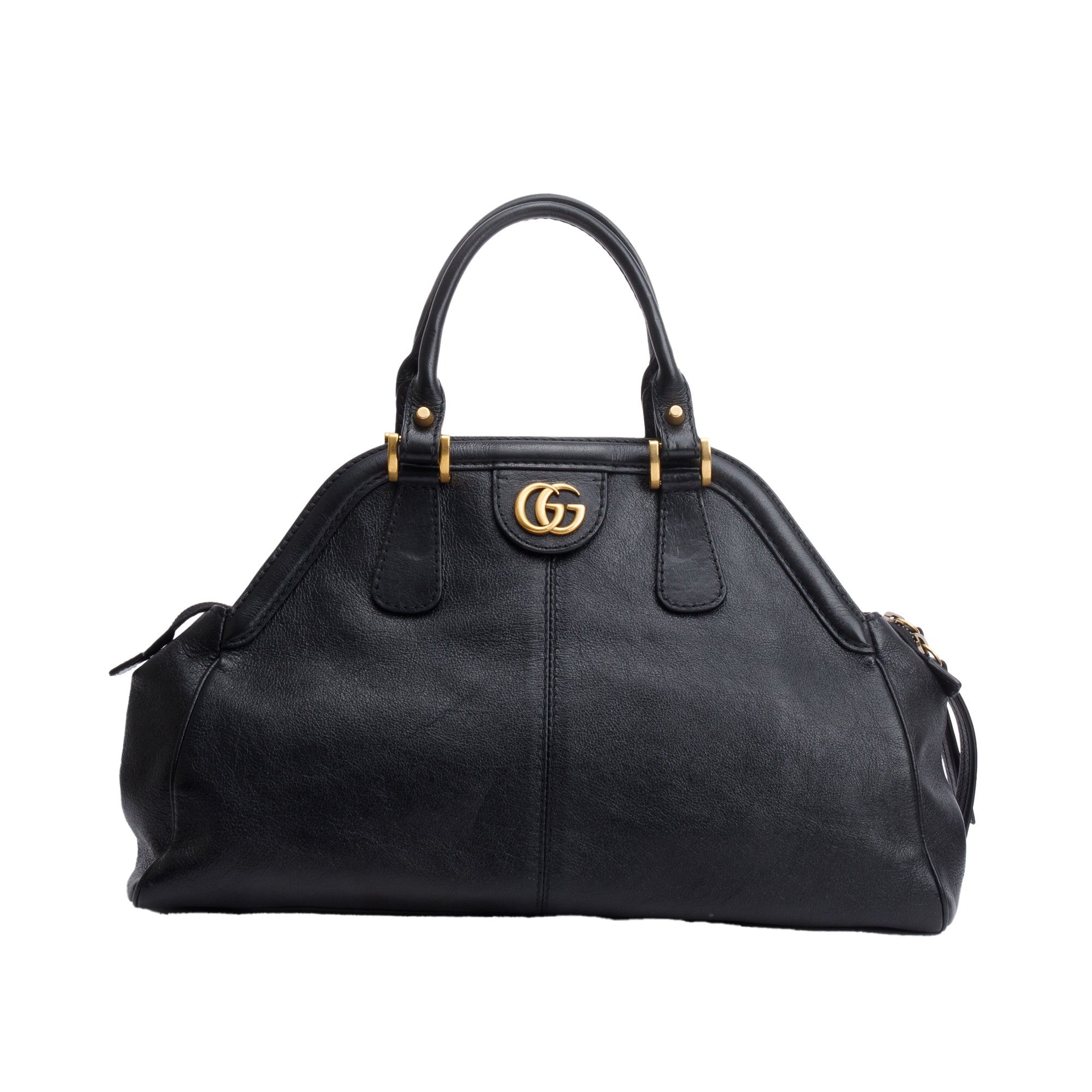 Gucci Black Calfskin Leather Medium RE(Belle) Shoulder Bag w/ Strap