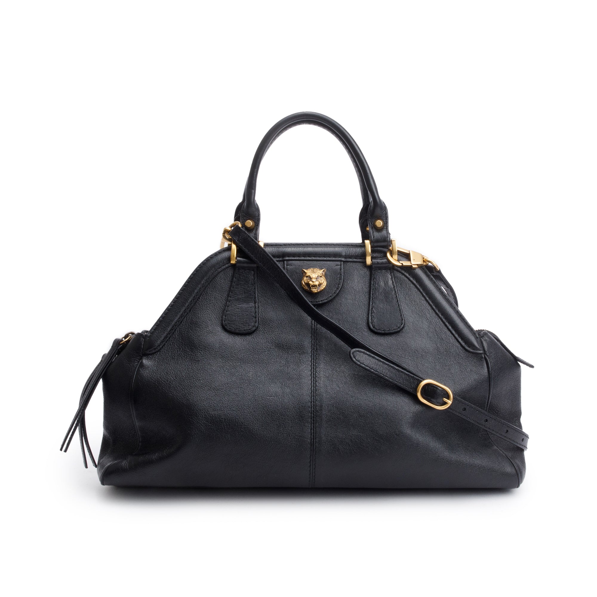 Gucci Black Calfskin Leather Medium RE(Belle) Shoulder Bag w/ Strap