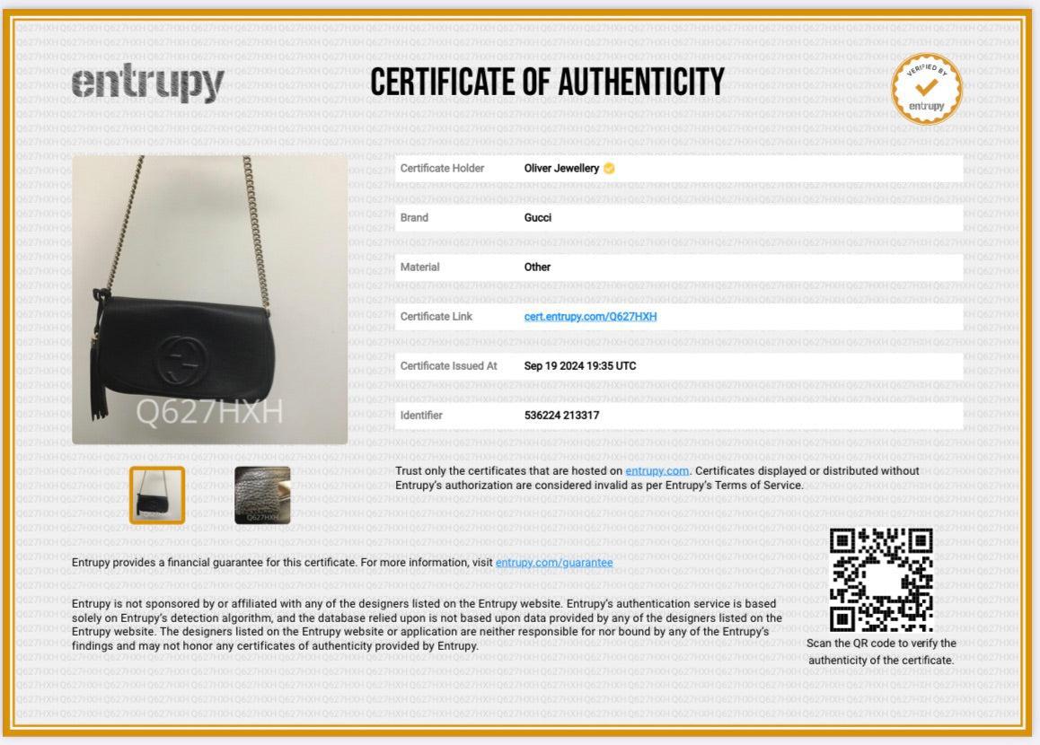 Gucci Black Calfskin Leather Medium Soho Chain Crossbody Bag