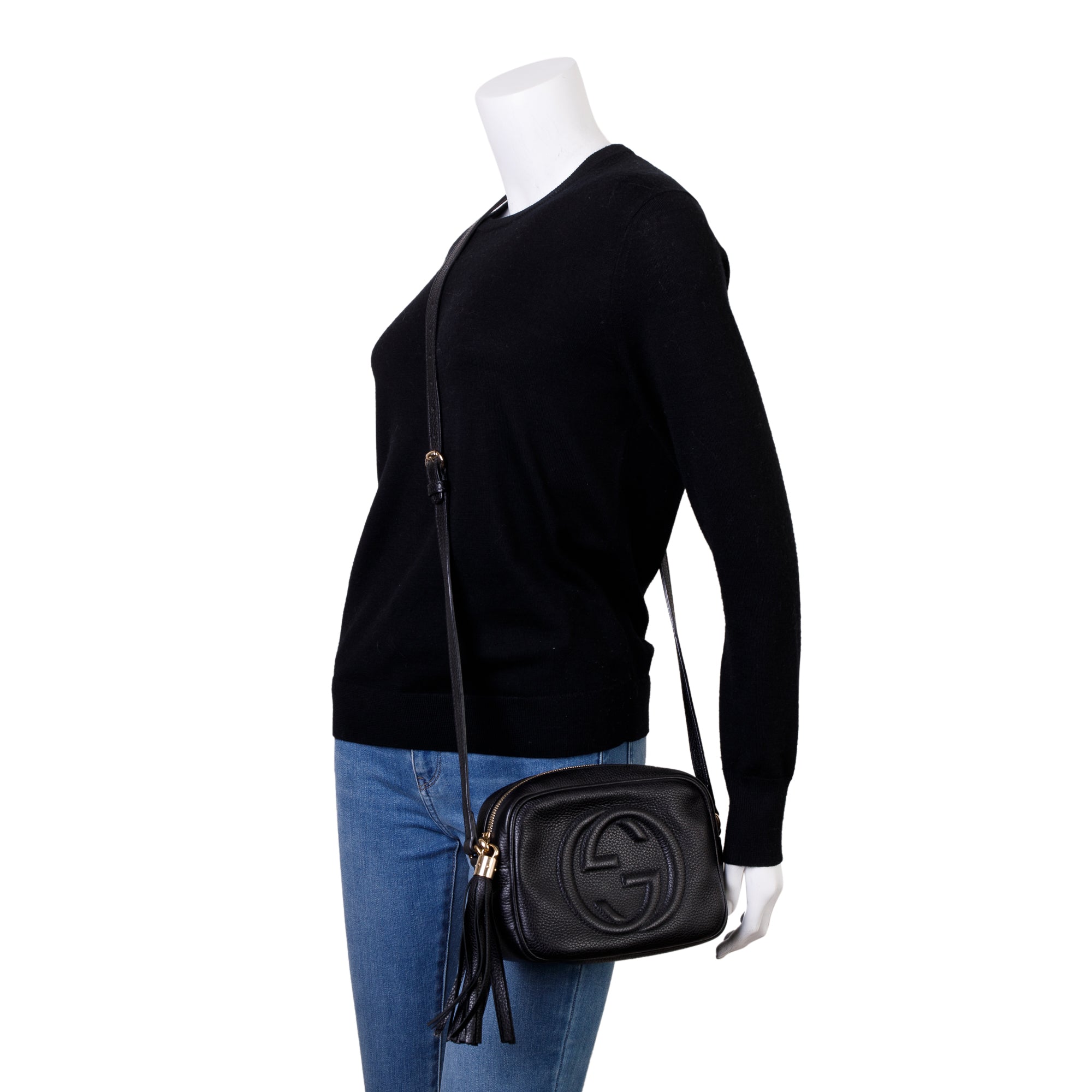 Gucci Black Calfskin Leather Small Soho Disco Bag