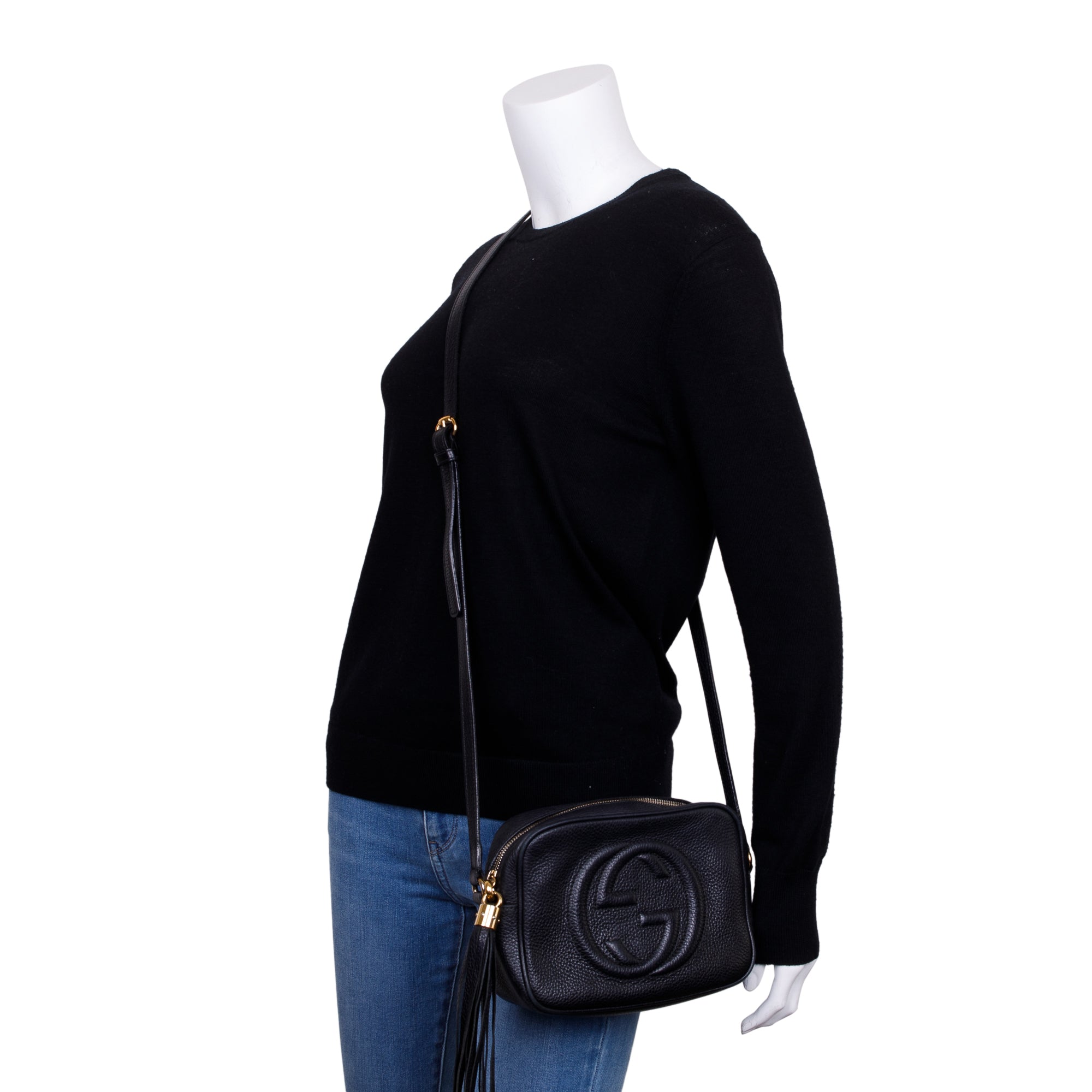 Gucci Black Calfskin Leather Small Soho Disco Bag