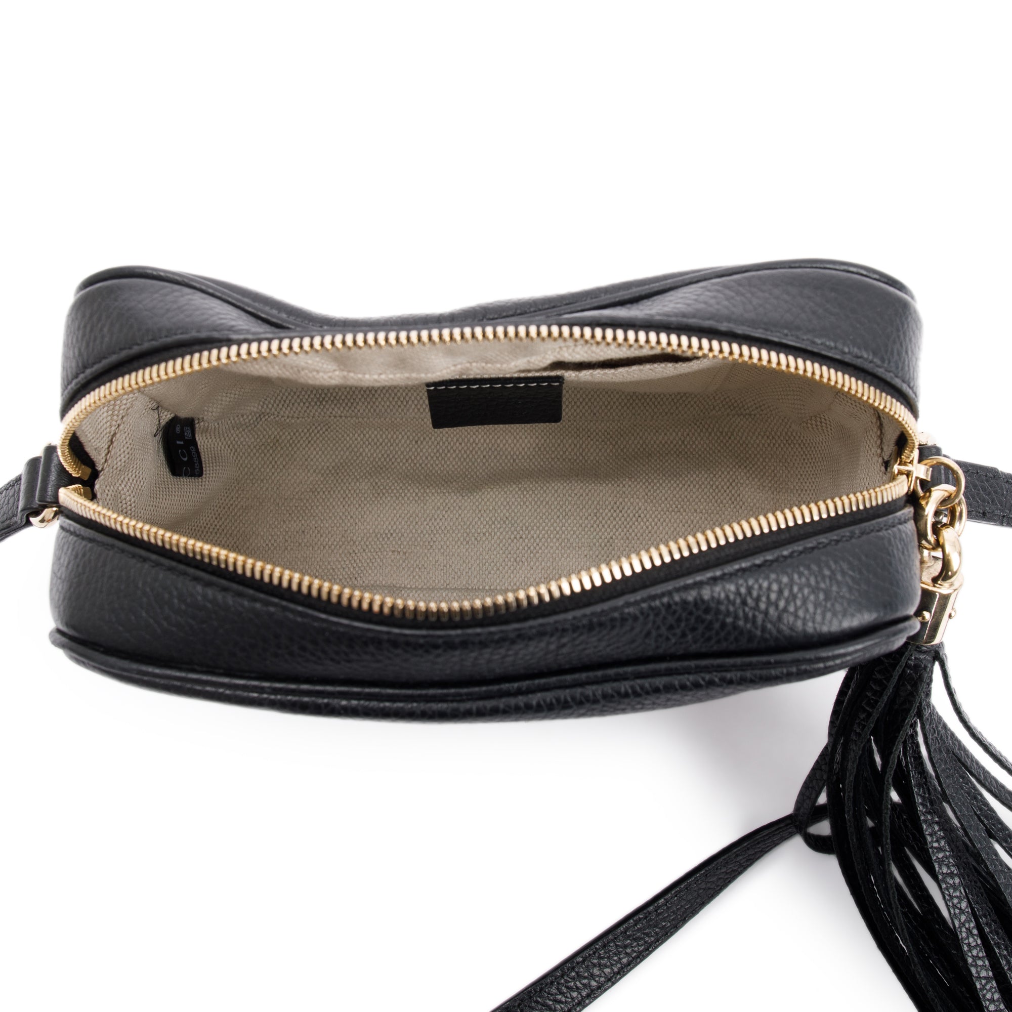 Gucci Black Calfskin Leather Small Soho Disco Bag w/ Box