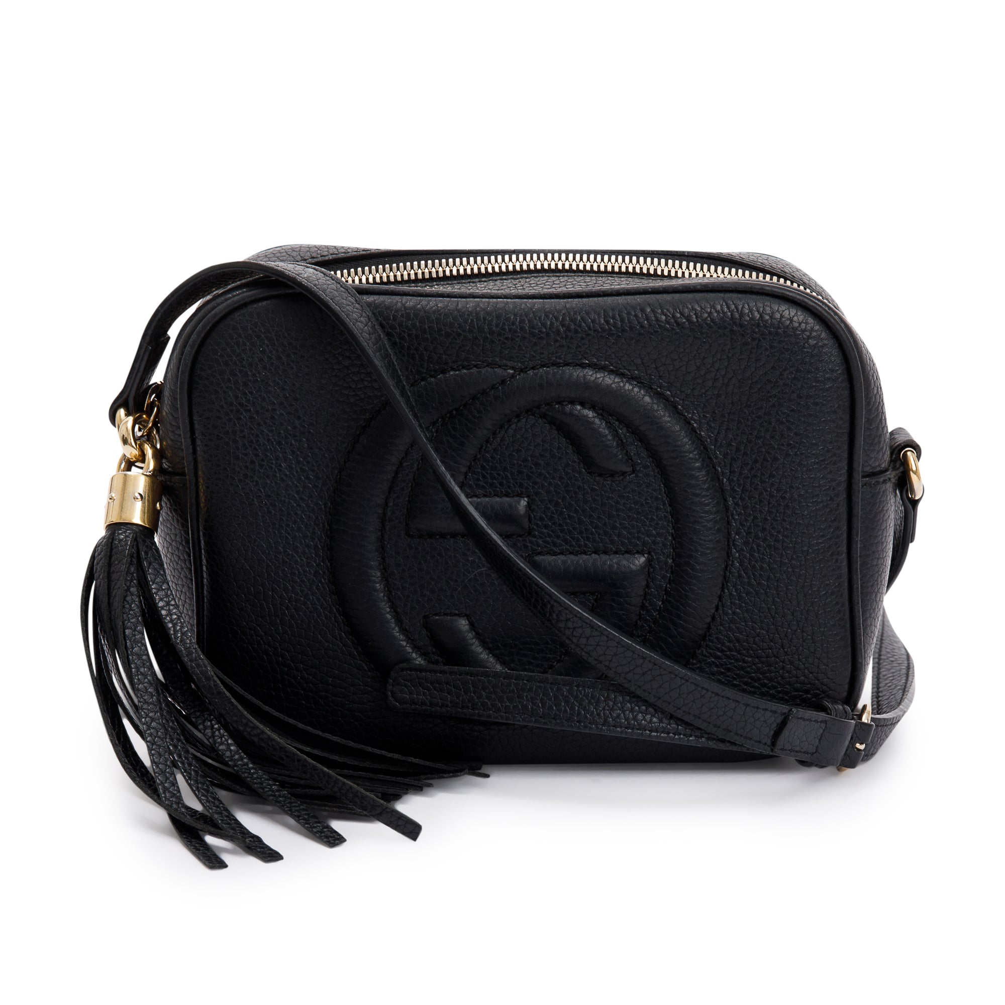 Gucci Black Calfskin Leather Small Soho Disco Bag w/ Box