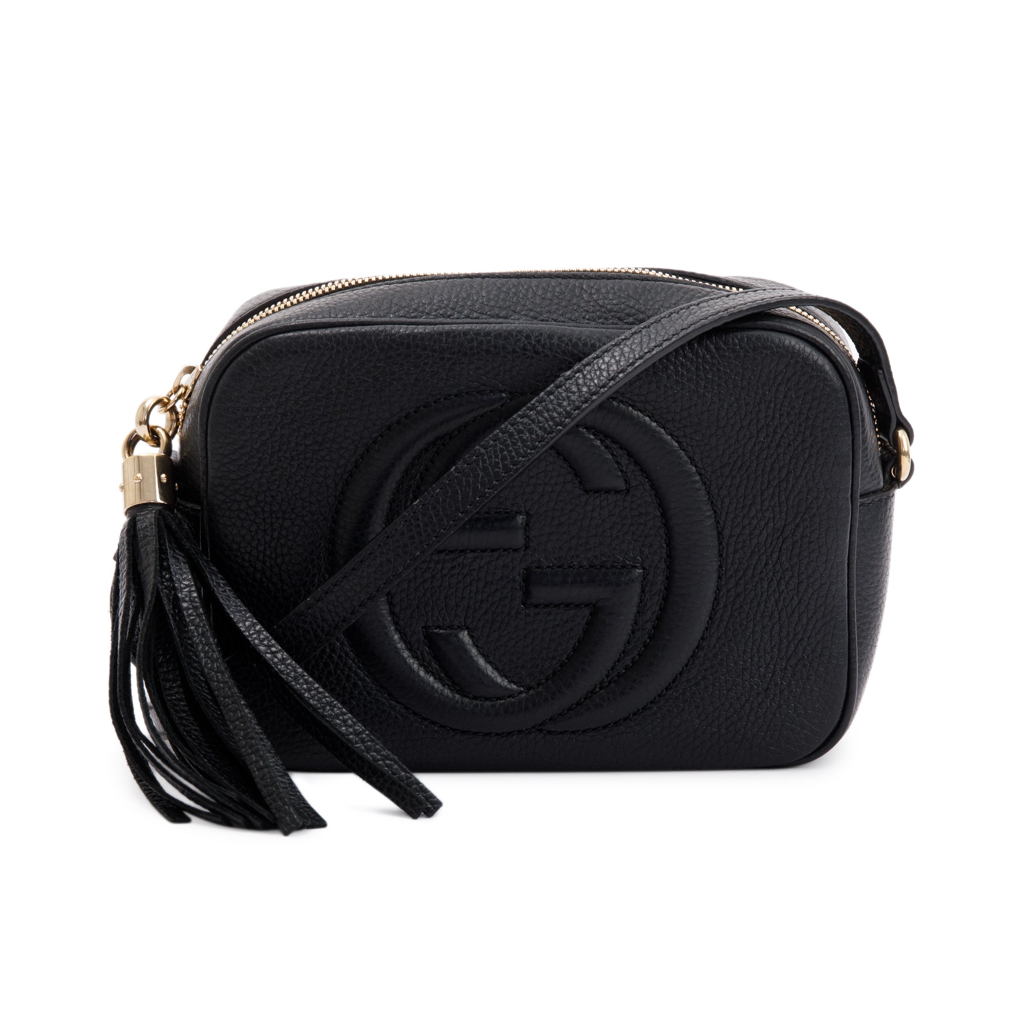 Gucci Black Calfskin Leather Small Soho Disco Bag w/ Box