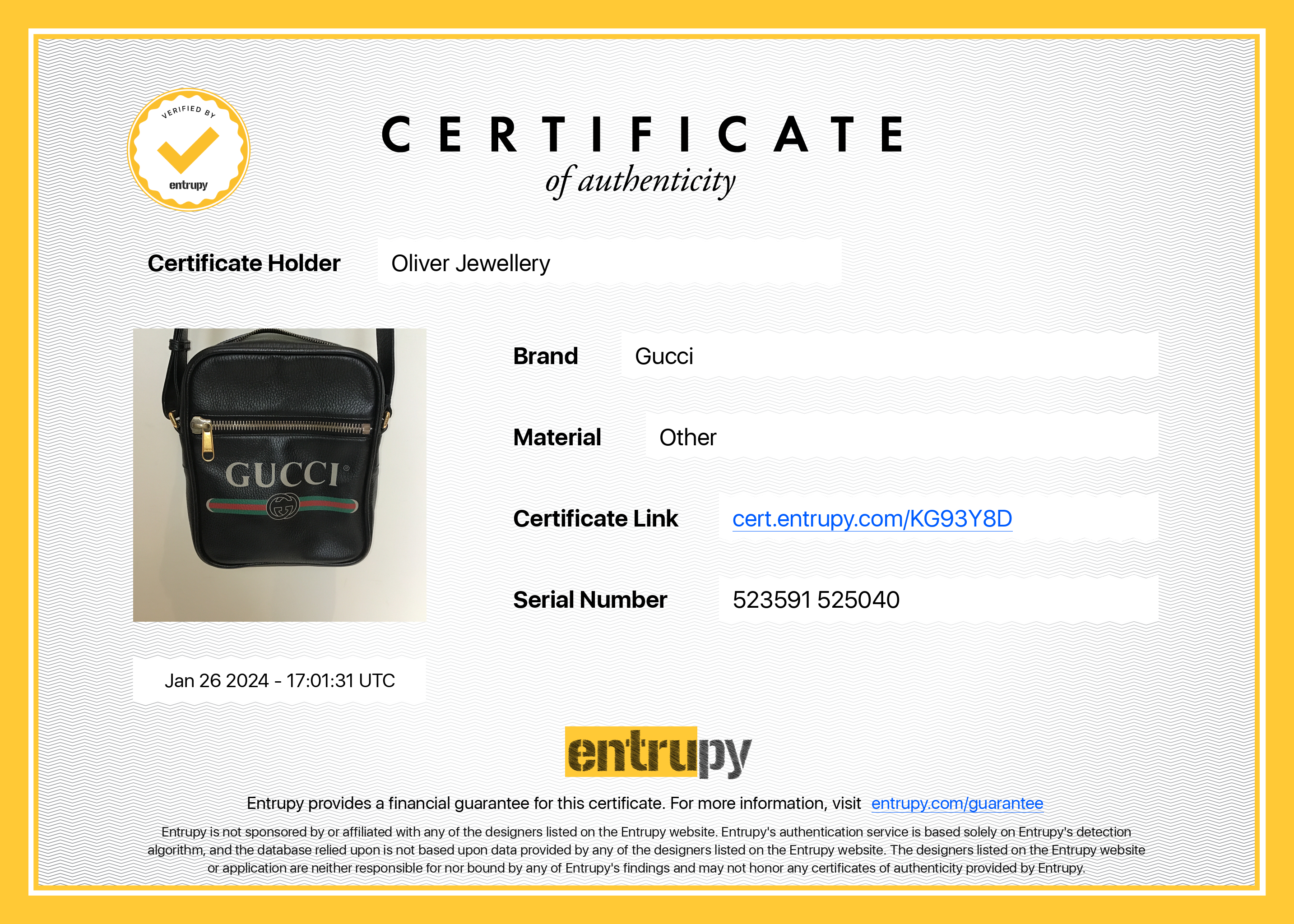 Gucci Black Calfskin Leather Web Logo Messenger Bag w/ Box