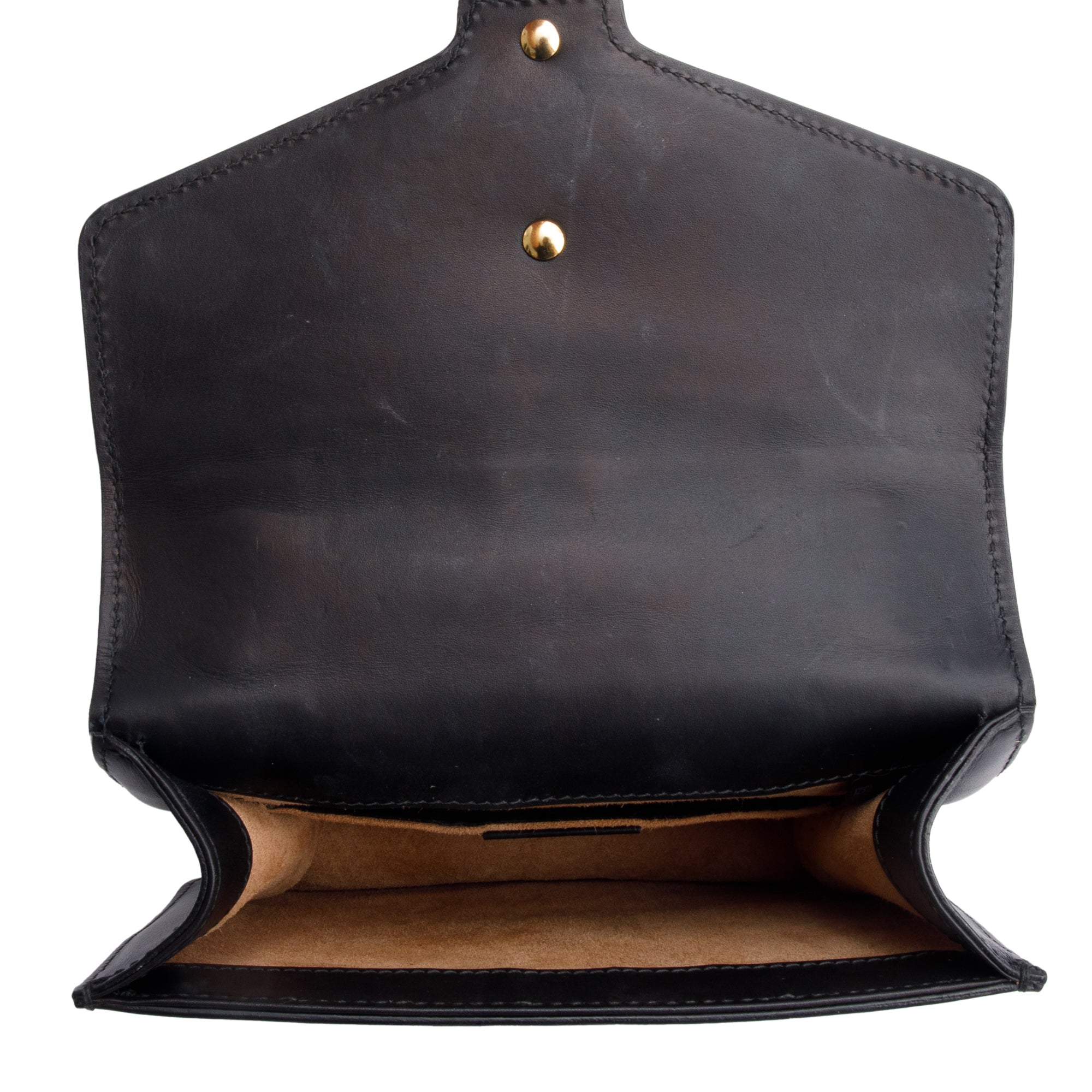 Gucci Black Calfskin Leather Web Mini Sylvie Chain Shoulder Bag