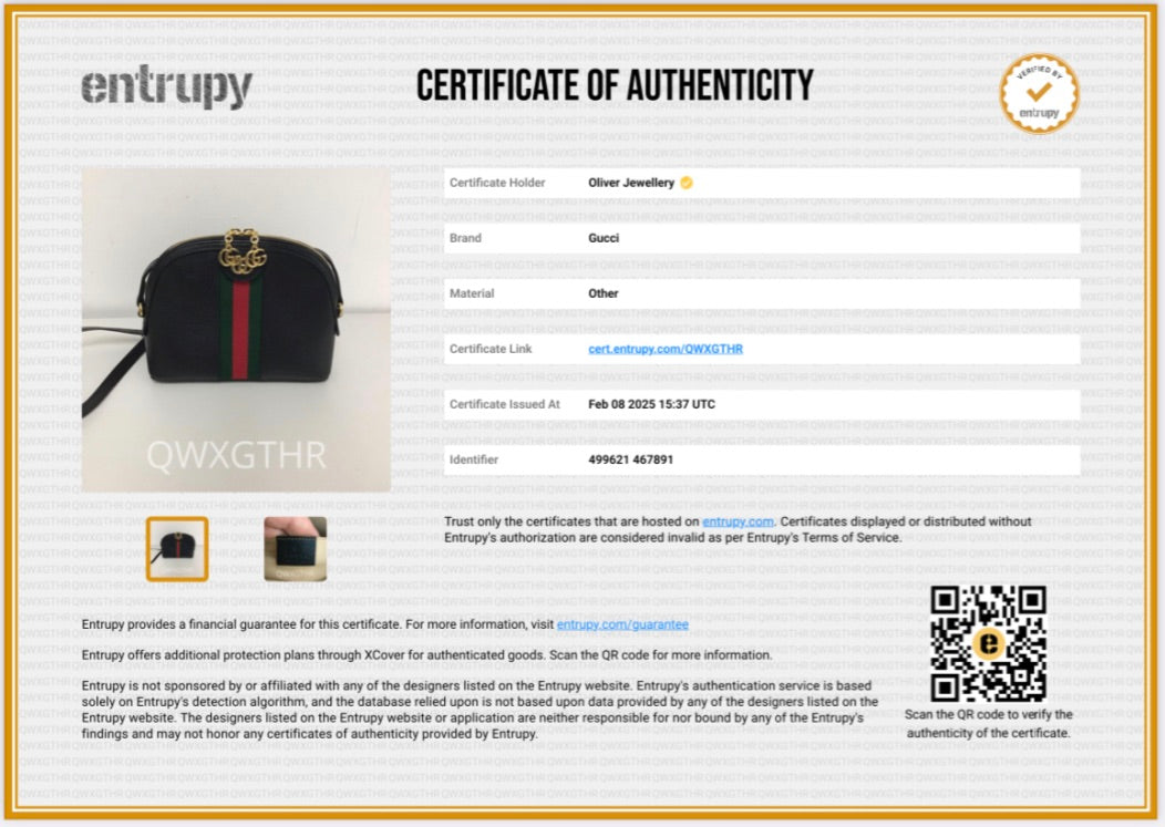 Gucci Black Calfskin Leather Web Small Ophidia Dome Crossbody Bag w/ Box