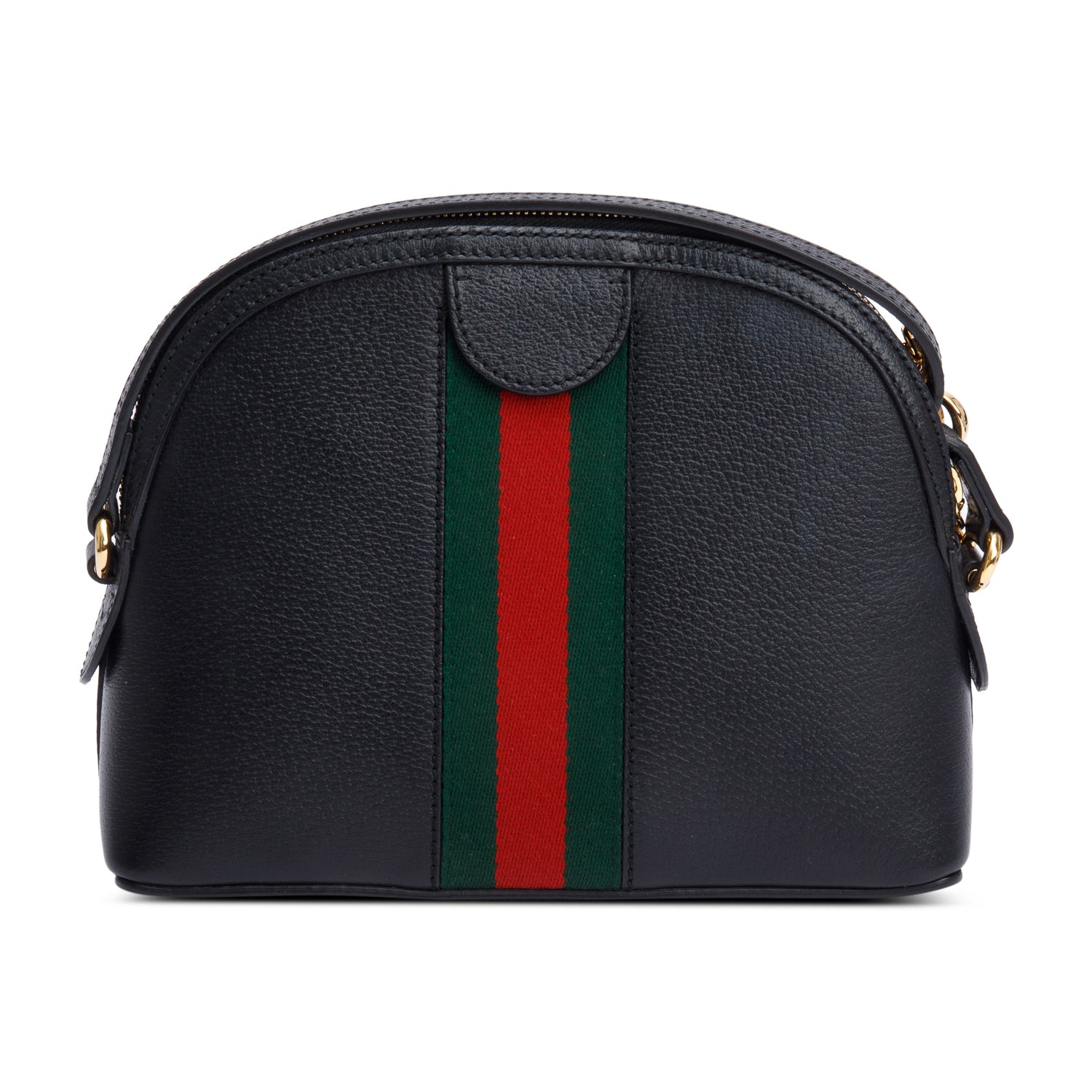 Gucci Black Calfskin Leather Web Small Ophidia Dome Crossbody Bag w/ Box