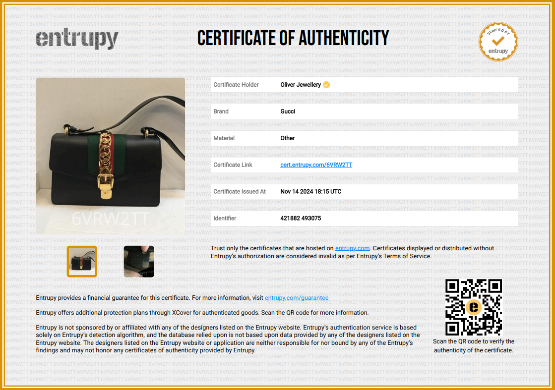 Gucci Black Calfskin Leather Web Small Sylvie Shoulder Bag