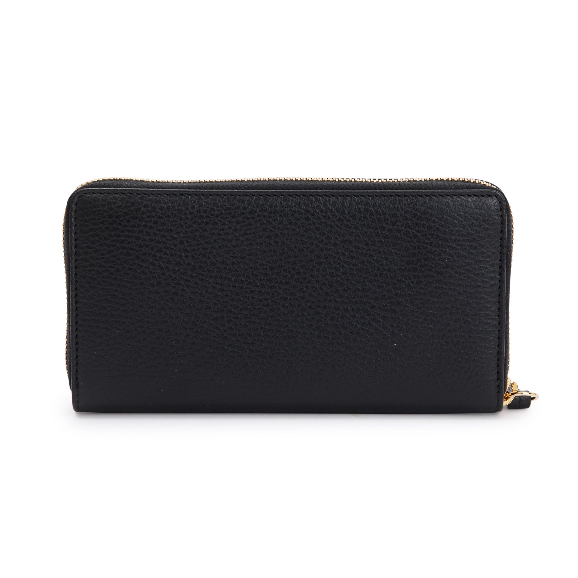 Gucci Black Calfskin Leather Zip-Around Wallet w/ Box