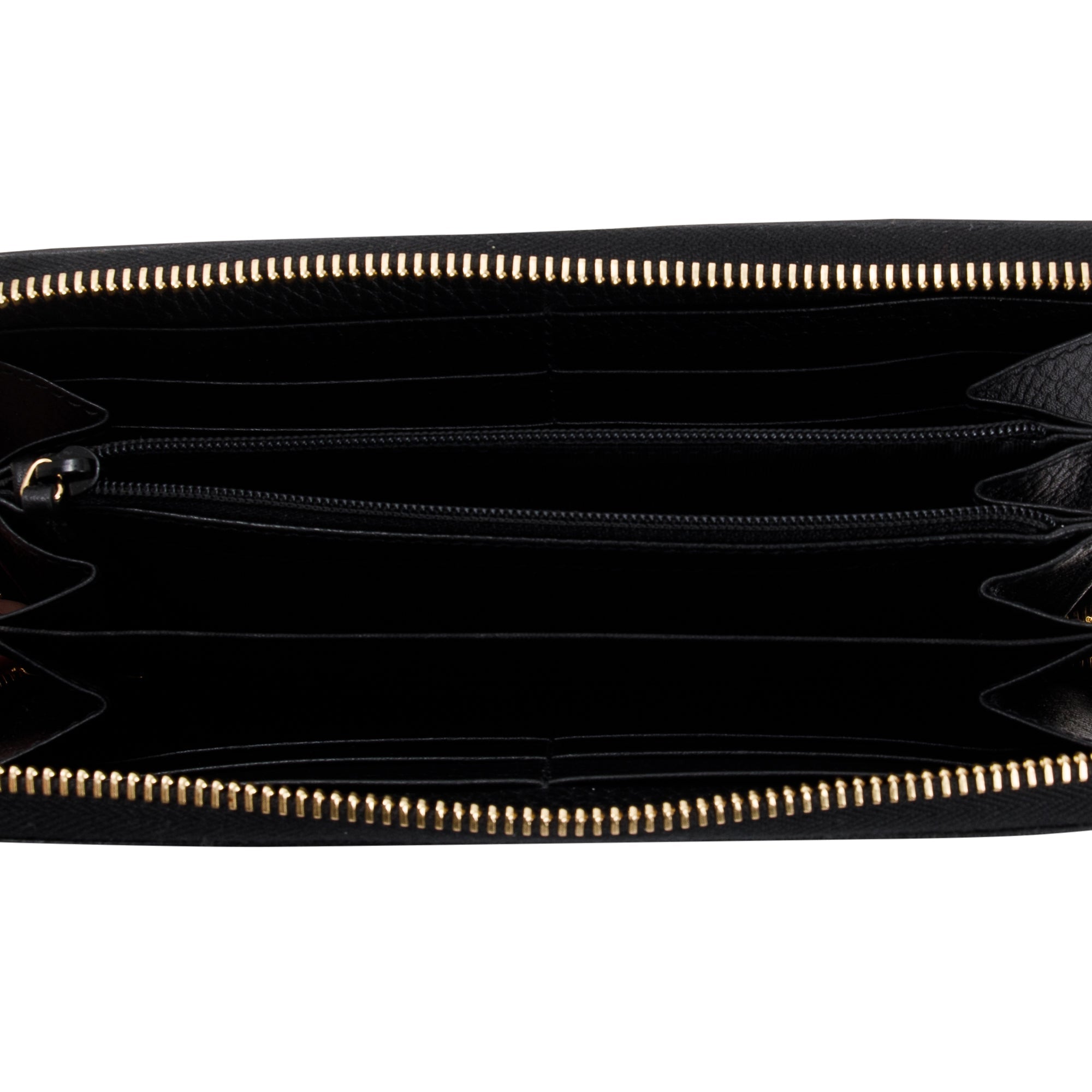 Gucci Black Calfskin Leather Zip-Around Wallet w/ Box