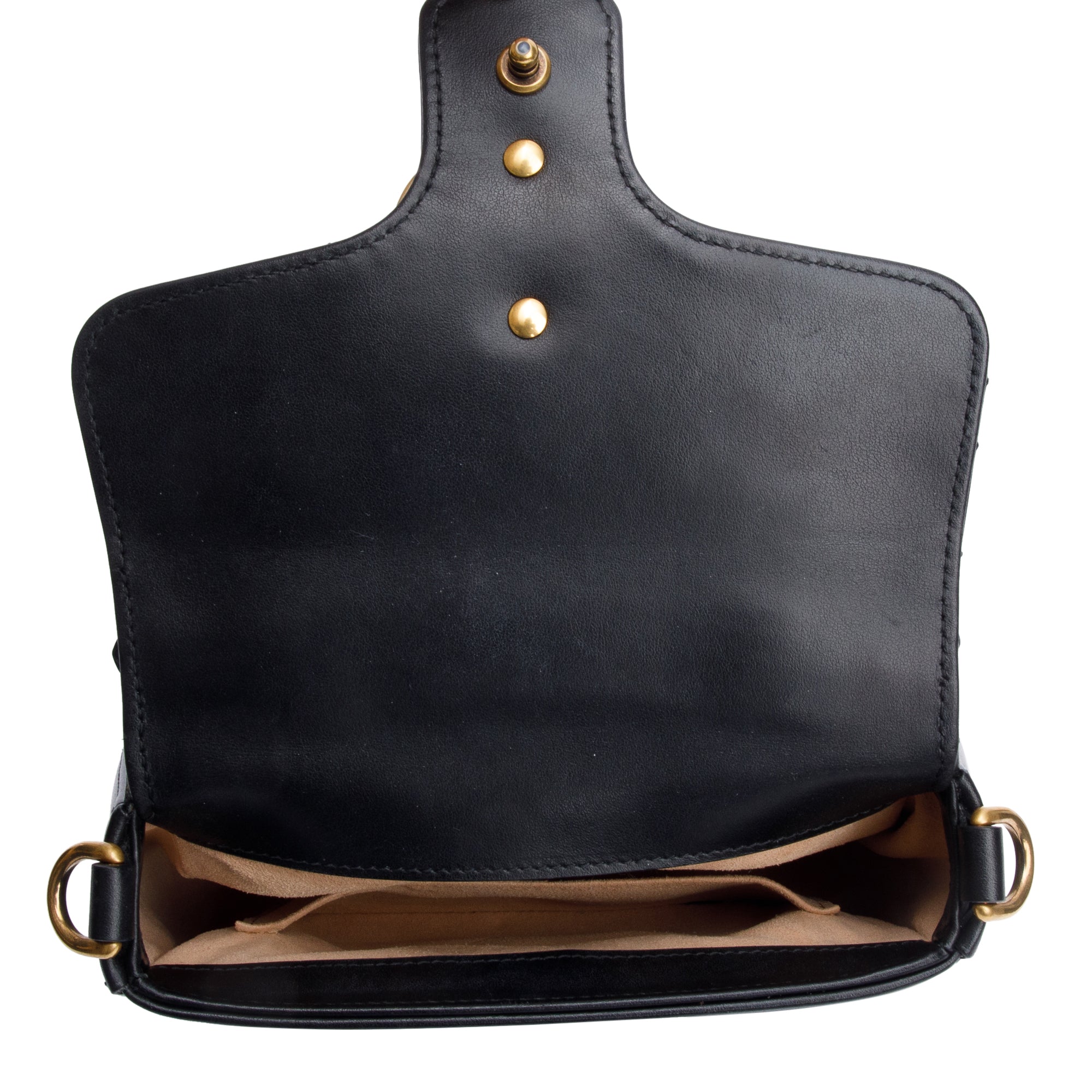 Gucci Black Calfskin Matelasse GG Marmont Mini Top Handle Shoulder Bag w/ Strap